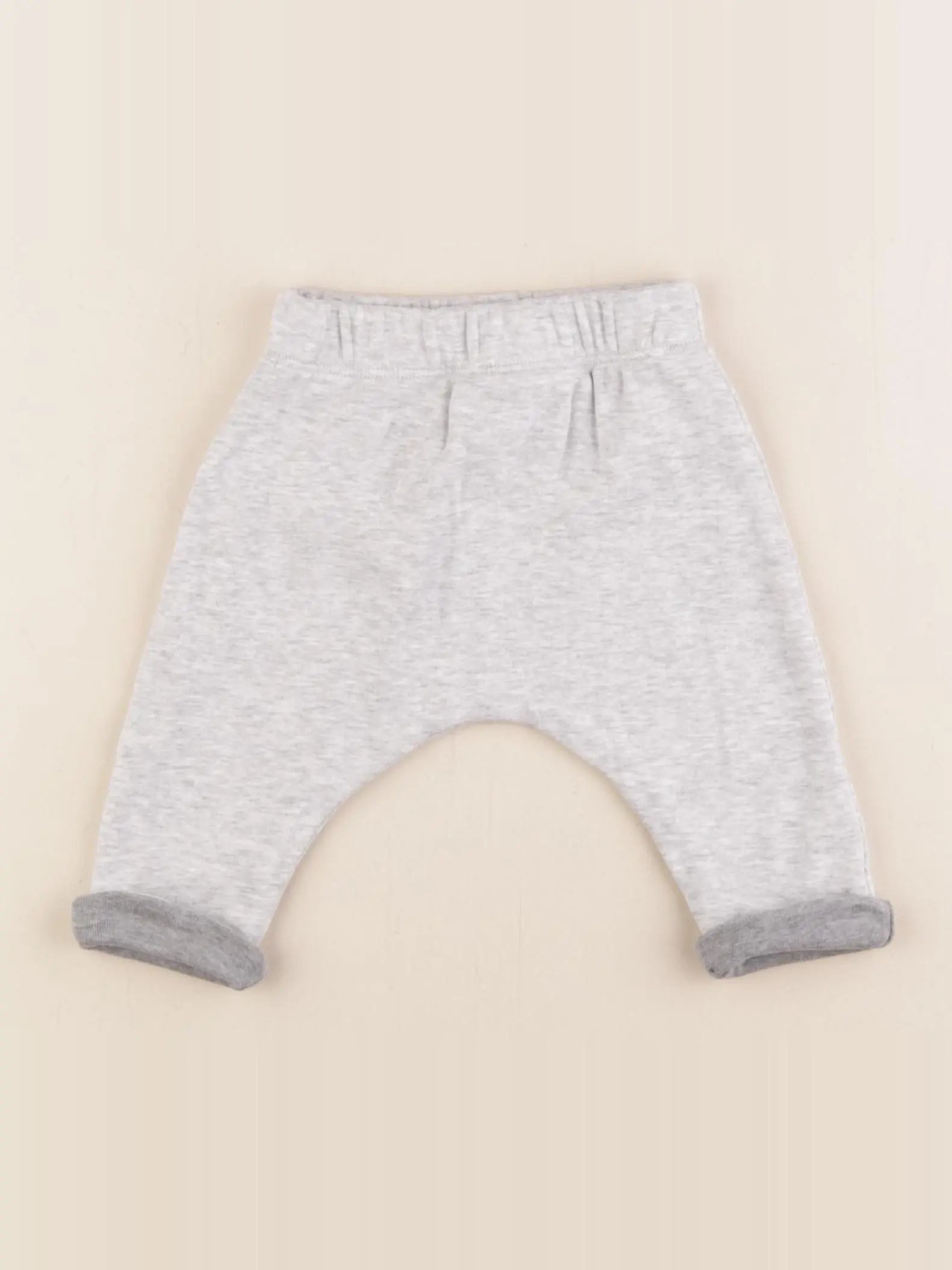 Petit Bateau - sarouel doublé gris - 3 mois