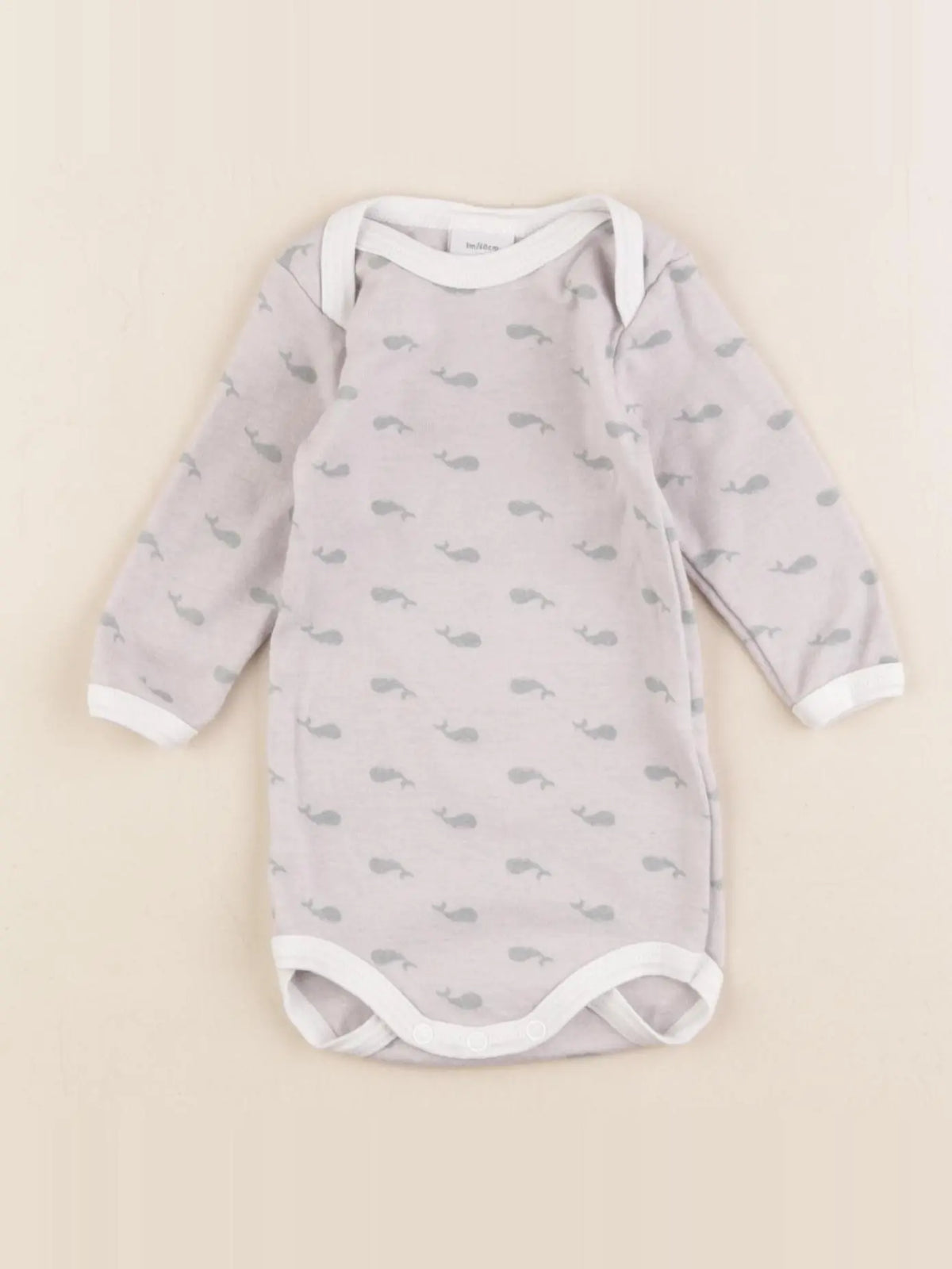 Petit Bateau - body gris - 3 mois