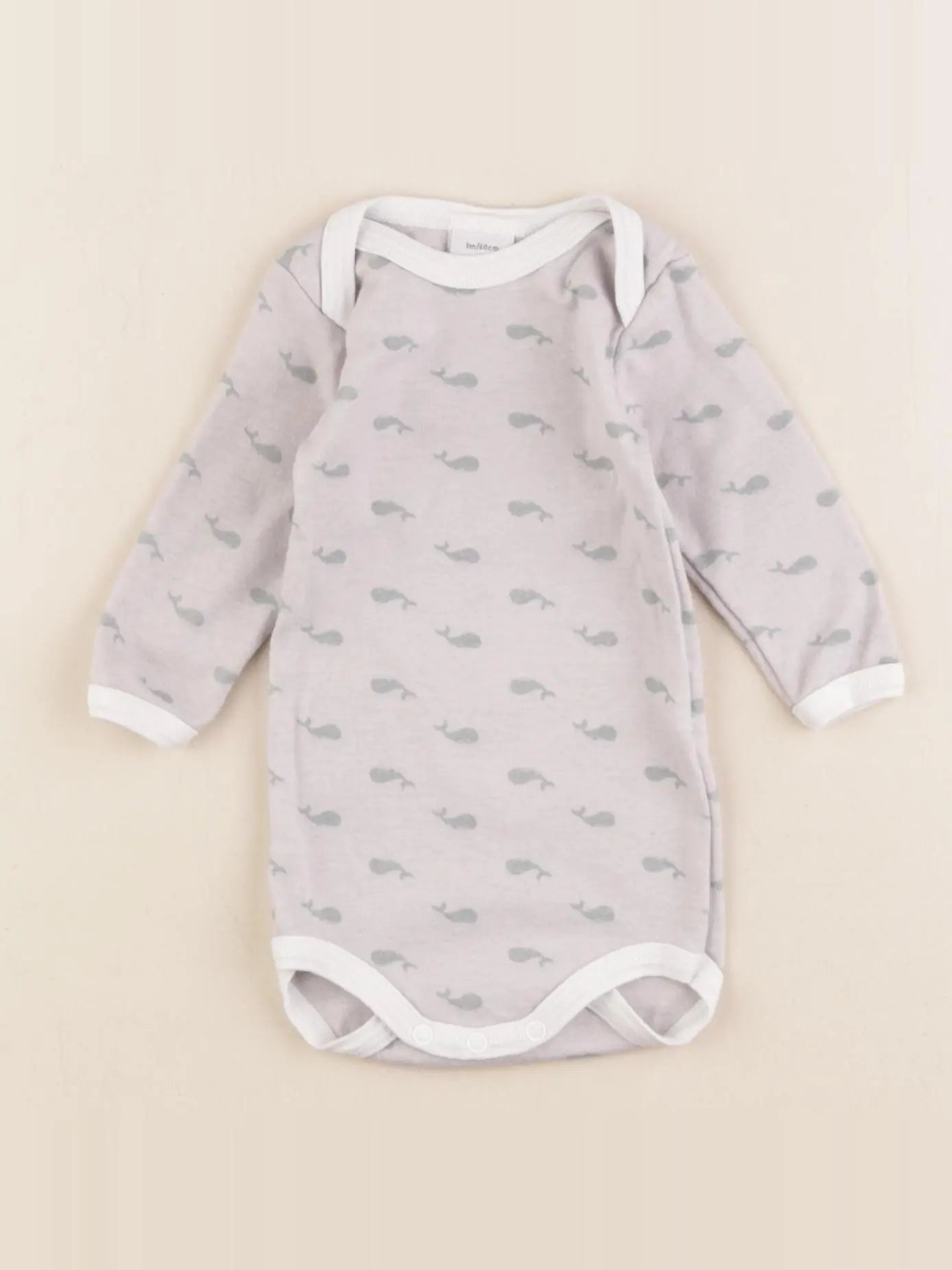 Petit Bateau - body gris - 3 mois