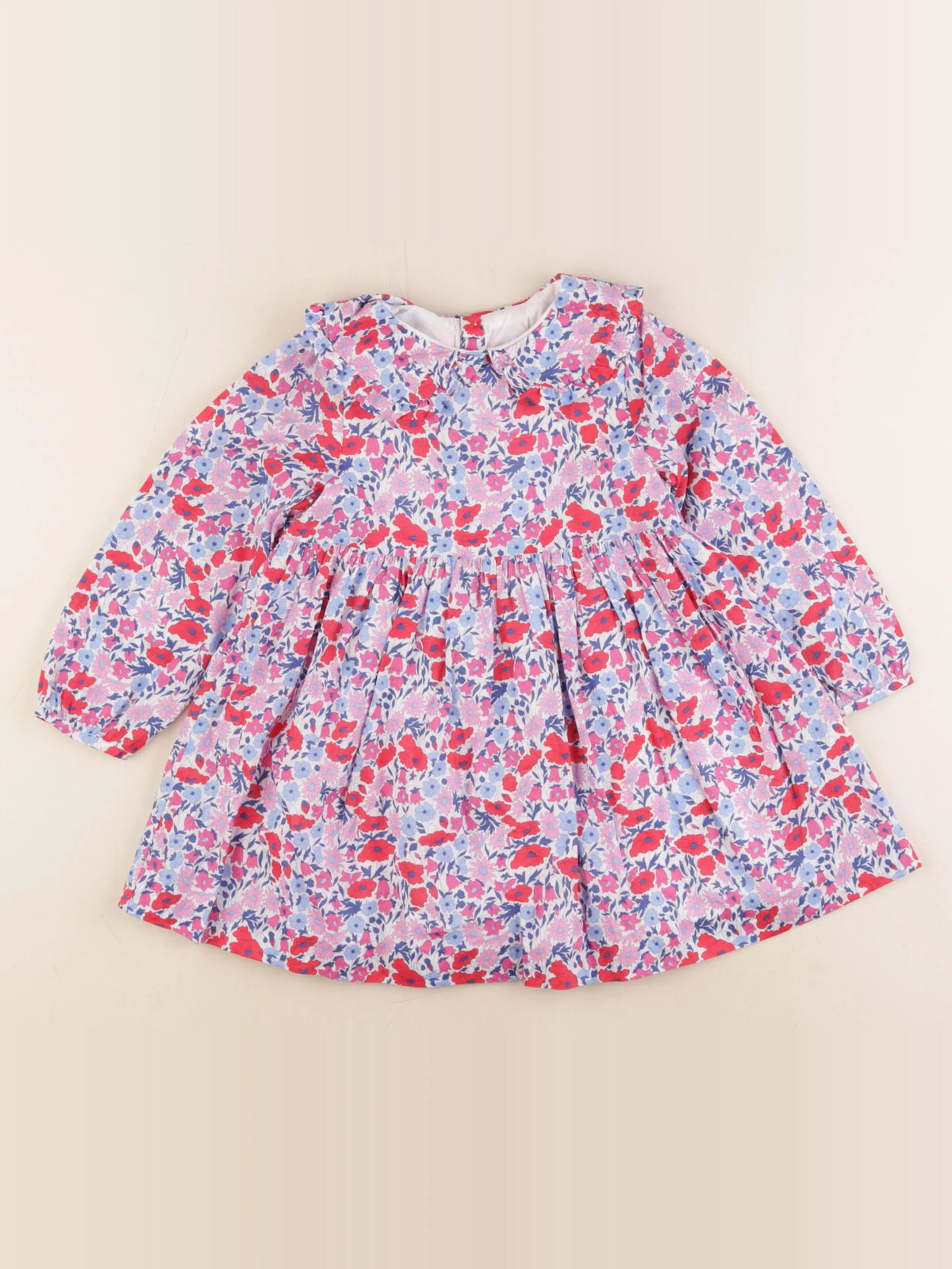 Jacadi - robe liberty bleu, rose - 36 mois