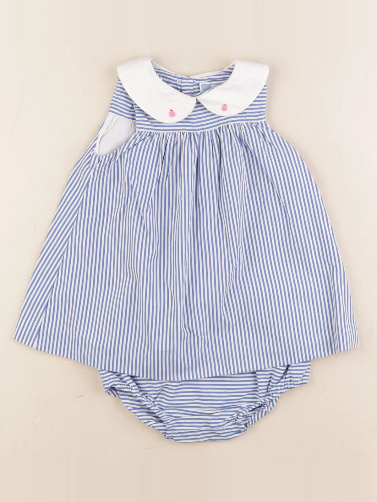 Jacadi - robe bleu, blanc - 12 mois