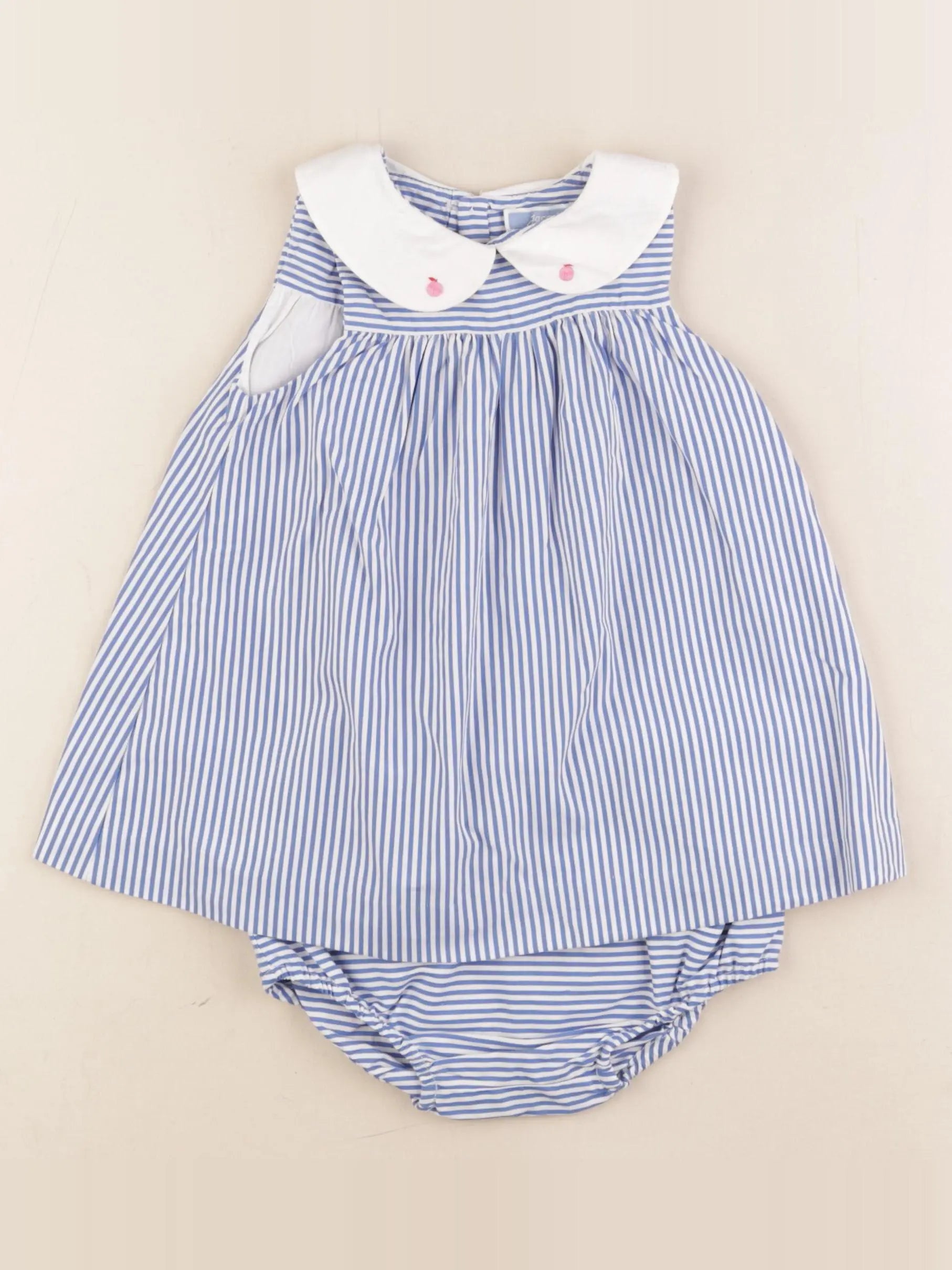 Jacadi - robe bleu, blanc - 12 mois