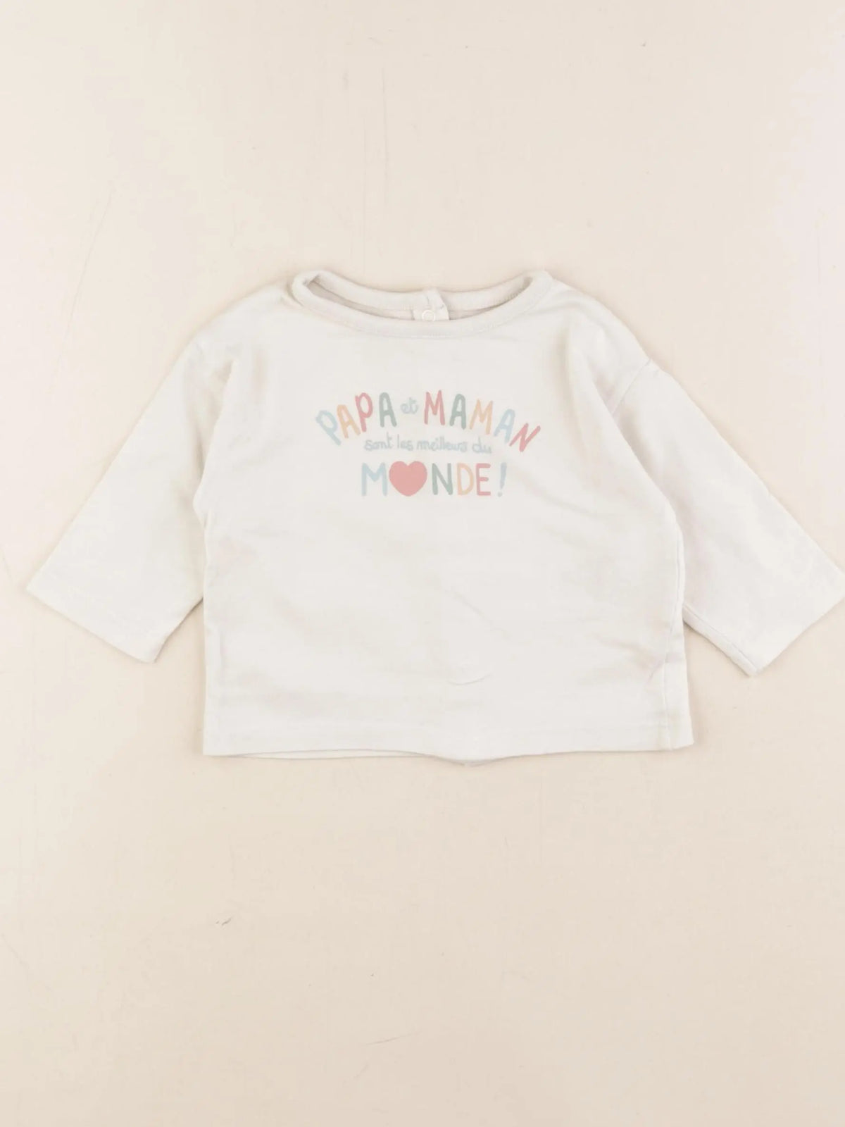 Vertbaudet - tee-shirt beige - 3 mois