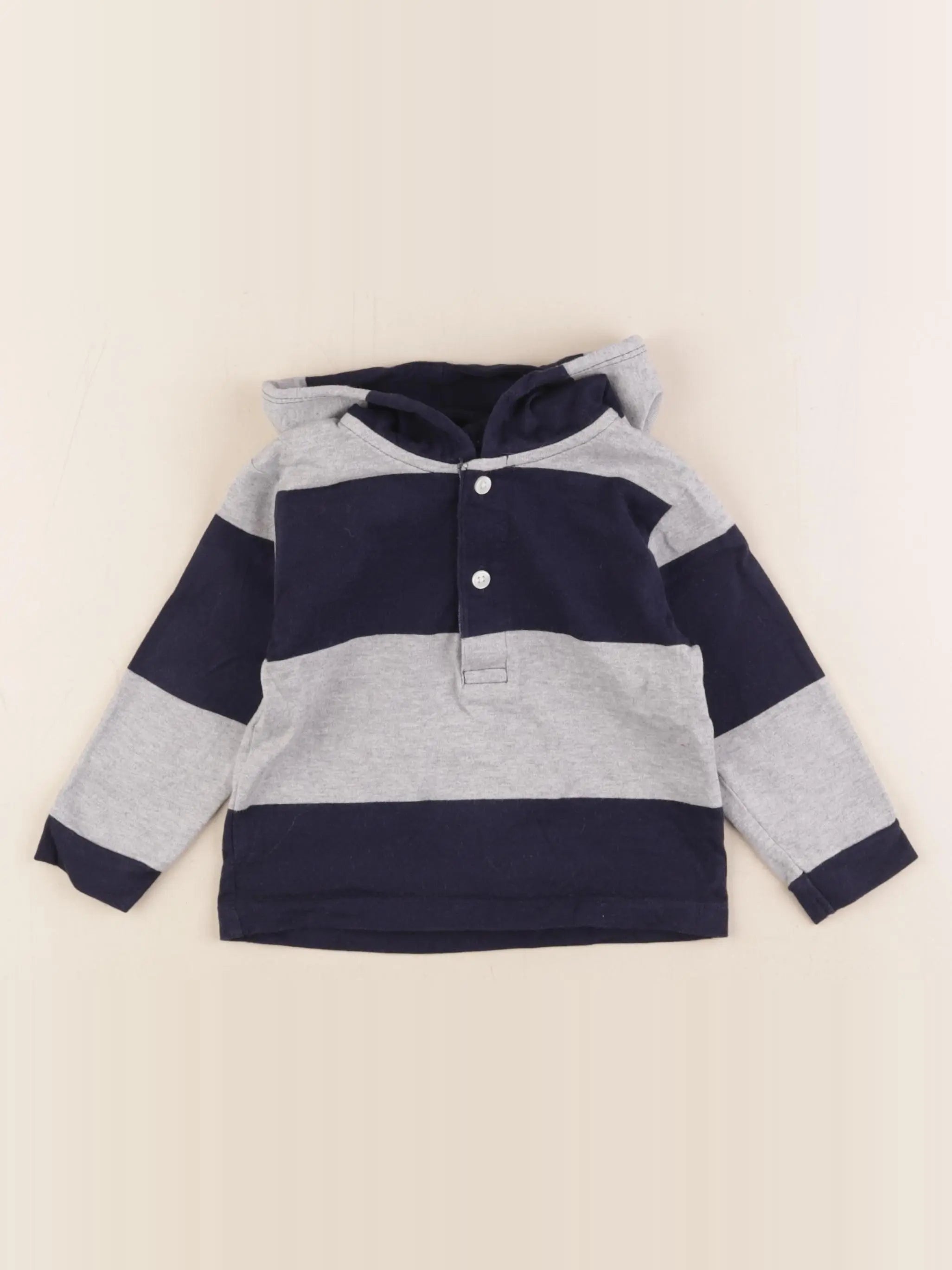 Boutchou - tee-shirt bleu, gris - 12 mois