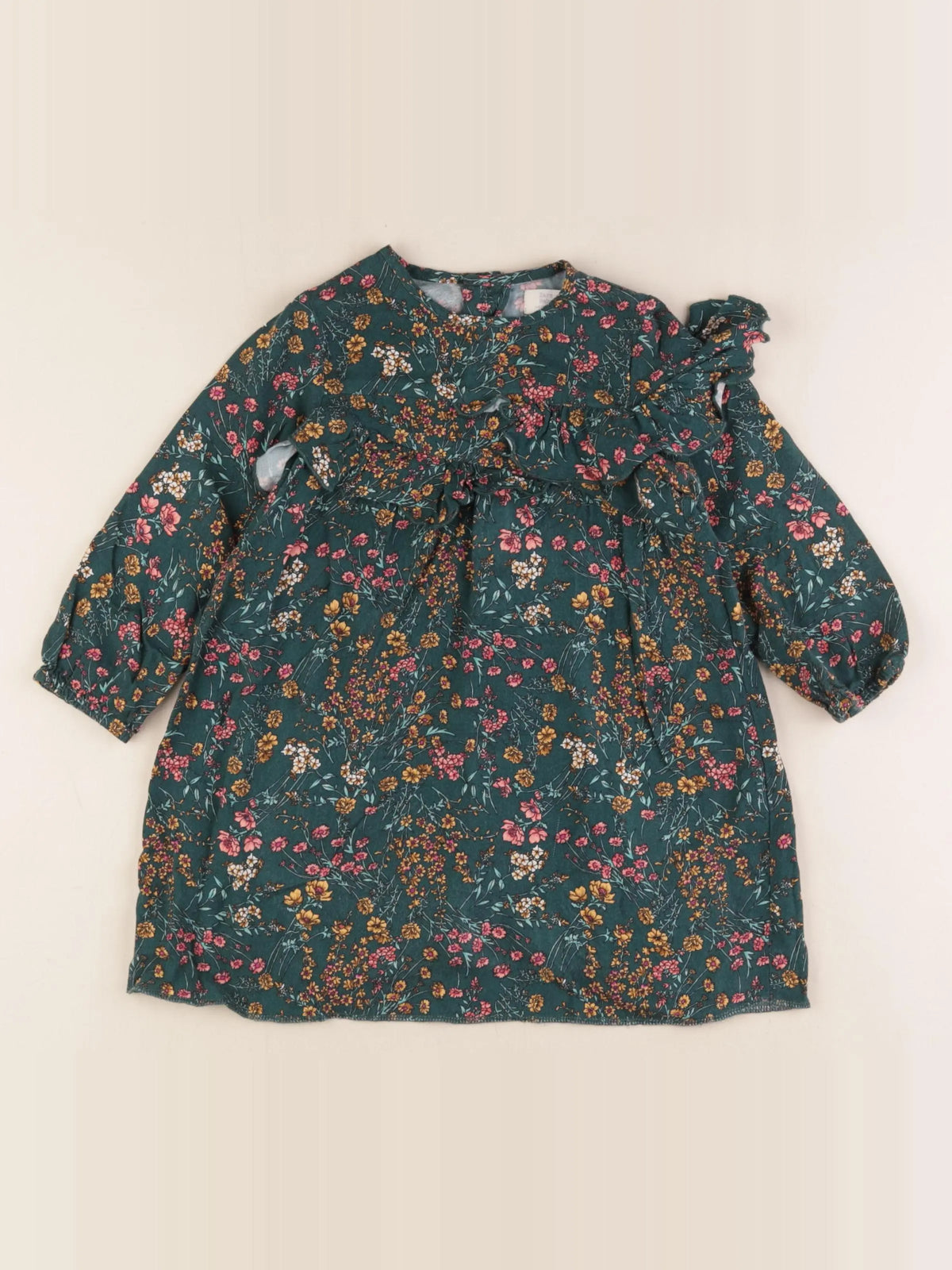 Zara - robe vert - 3/4 ans