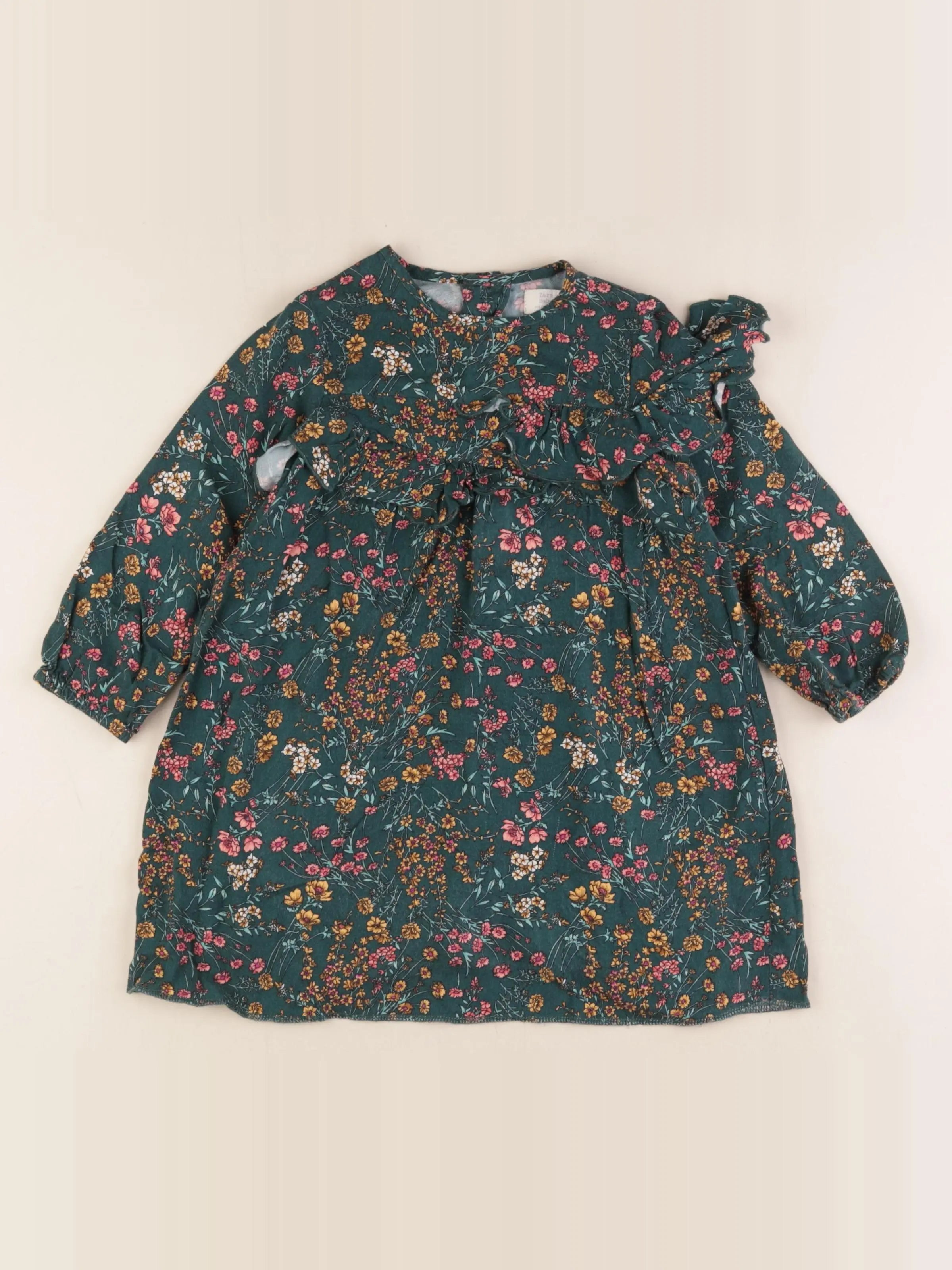 Zara - robe vert - 3/4 ans