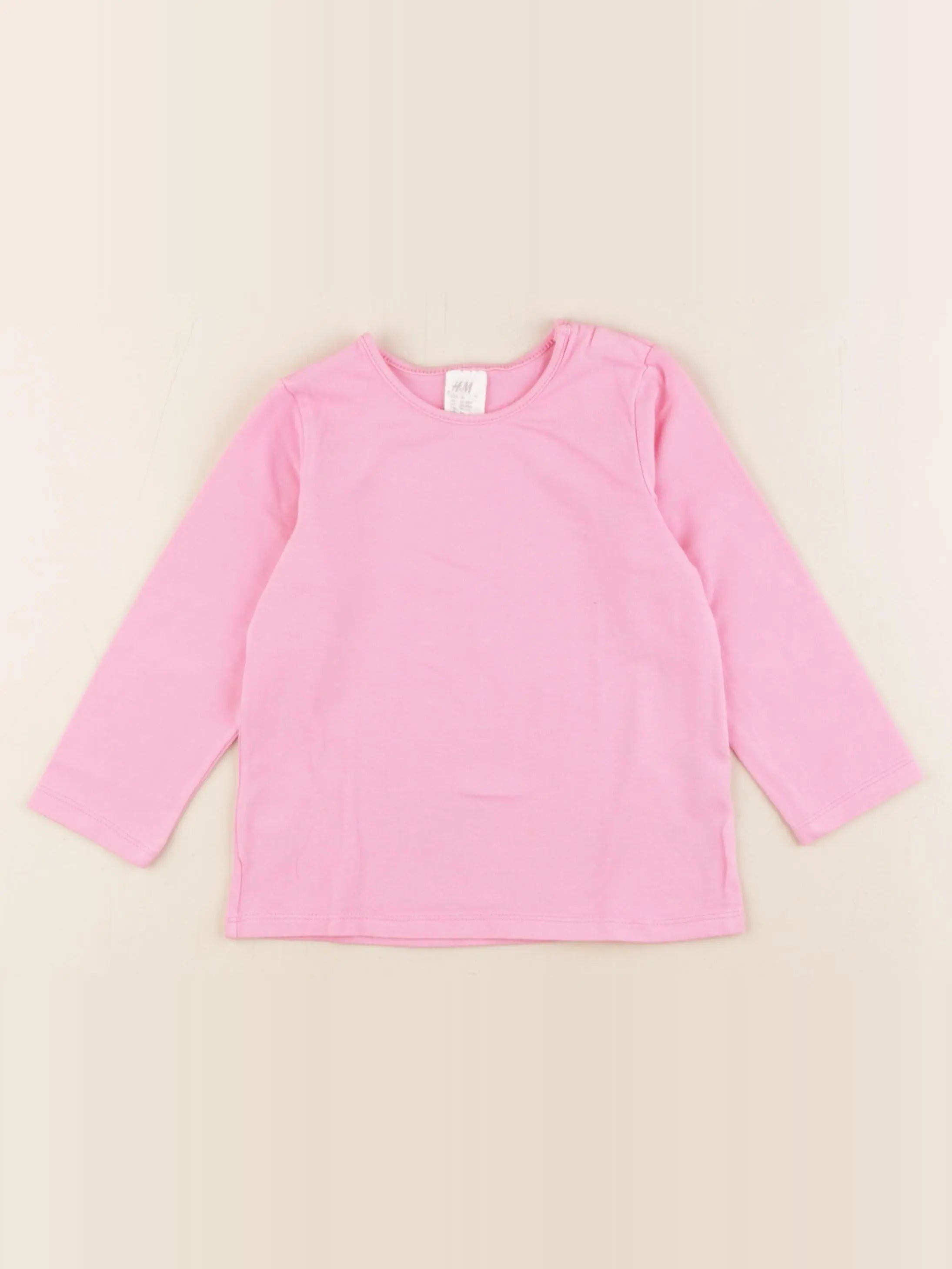 H&M - tee-shirt rose - 12/18 mois