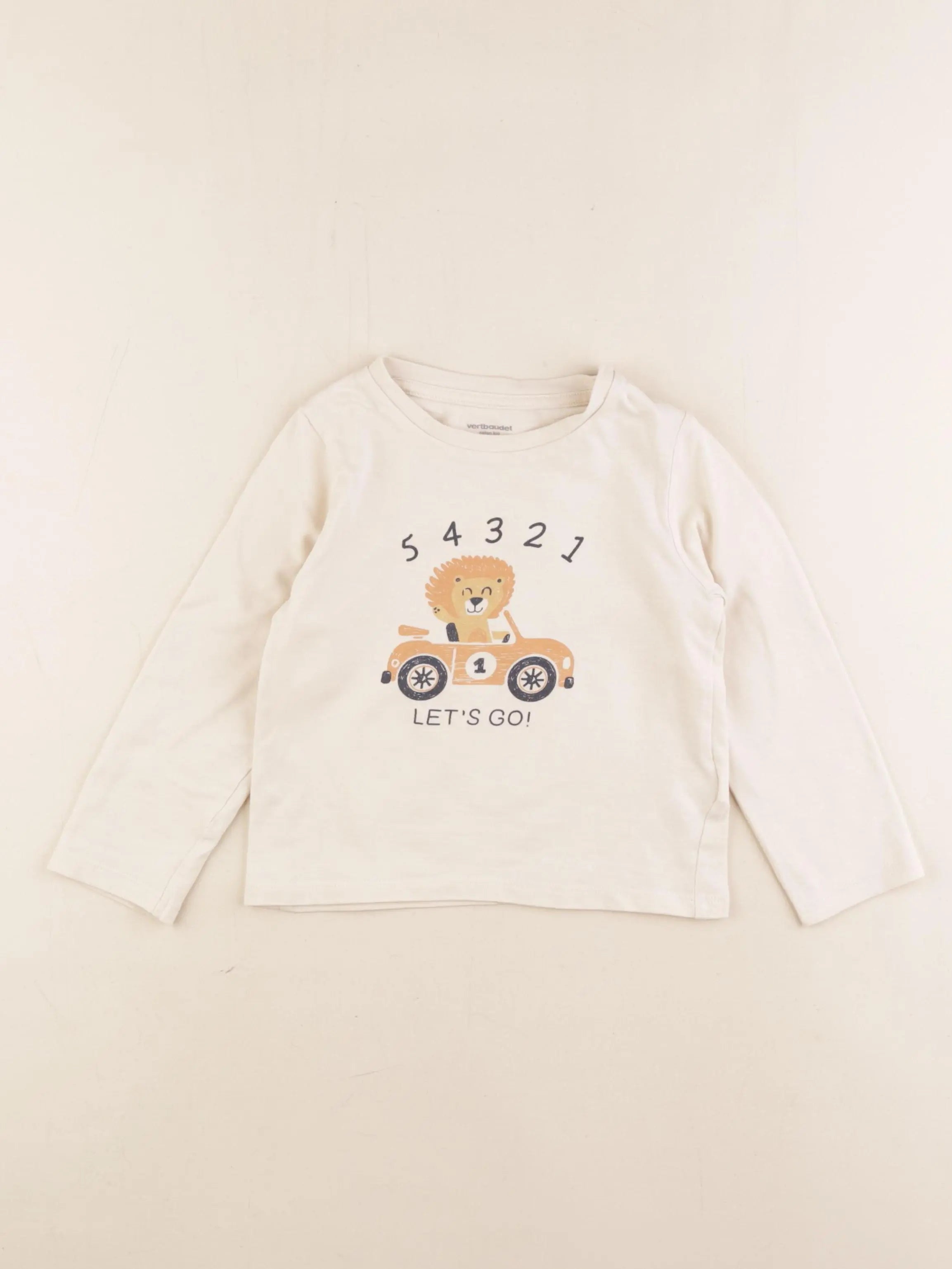 Vertbaudet - tee-shirt beige - 36 mois