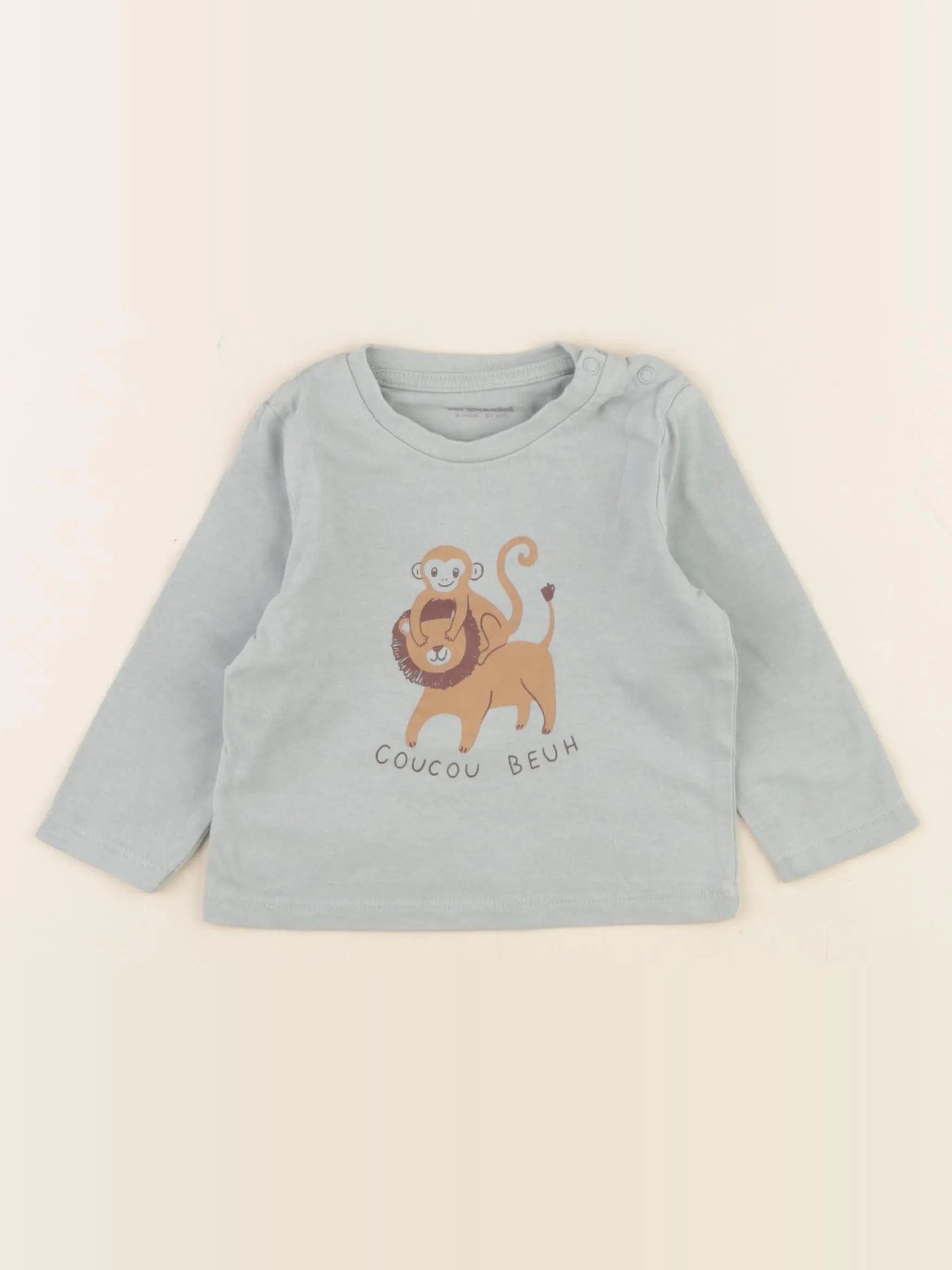 Vertbaudet - tee-shirt bleu - 6 mois