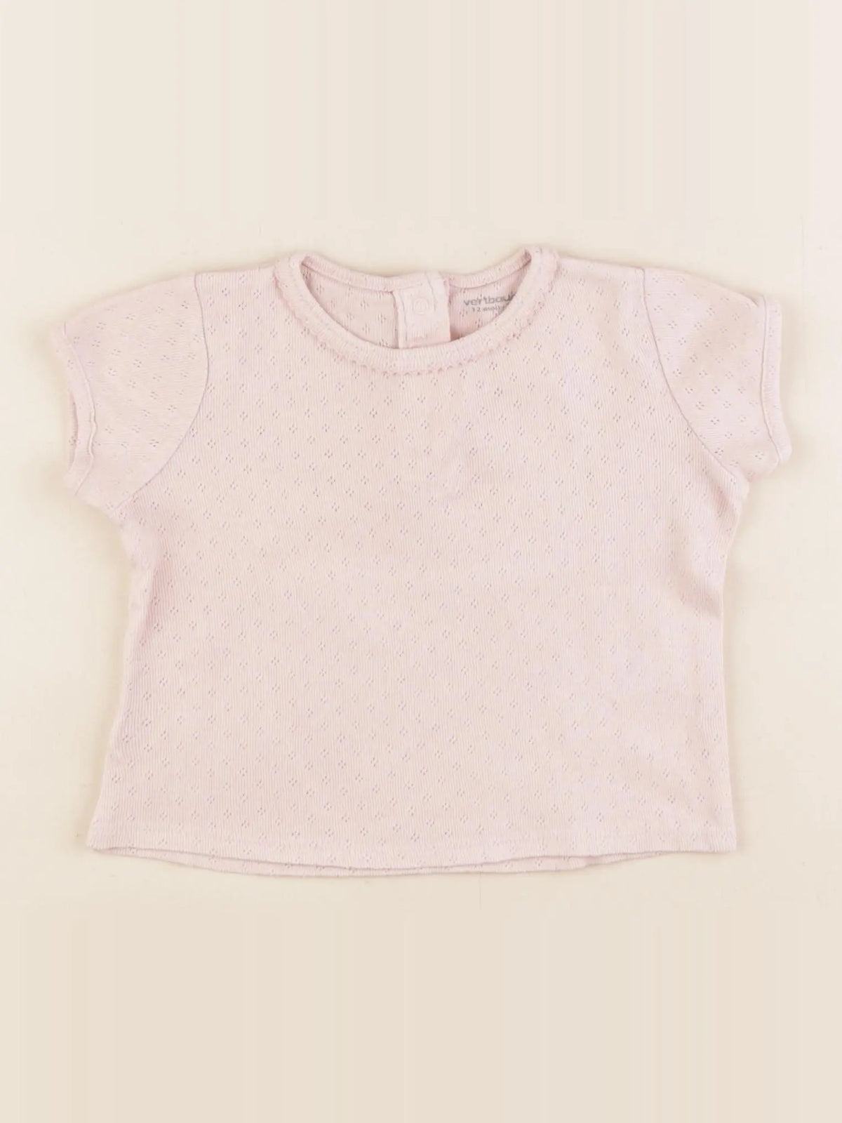 Vertbaudet - tee-shirt rose - 12 mois