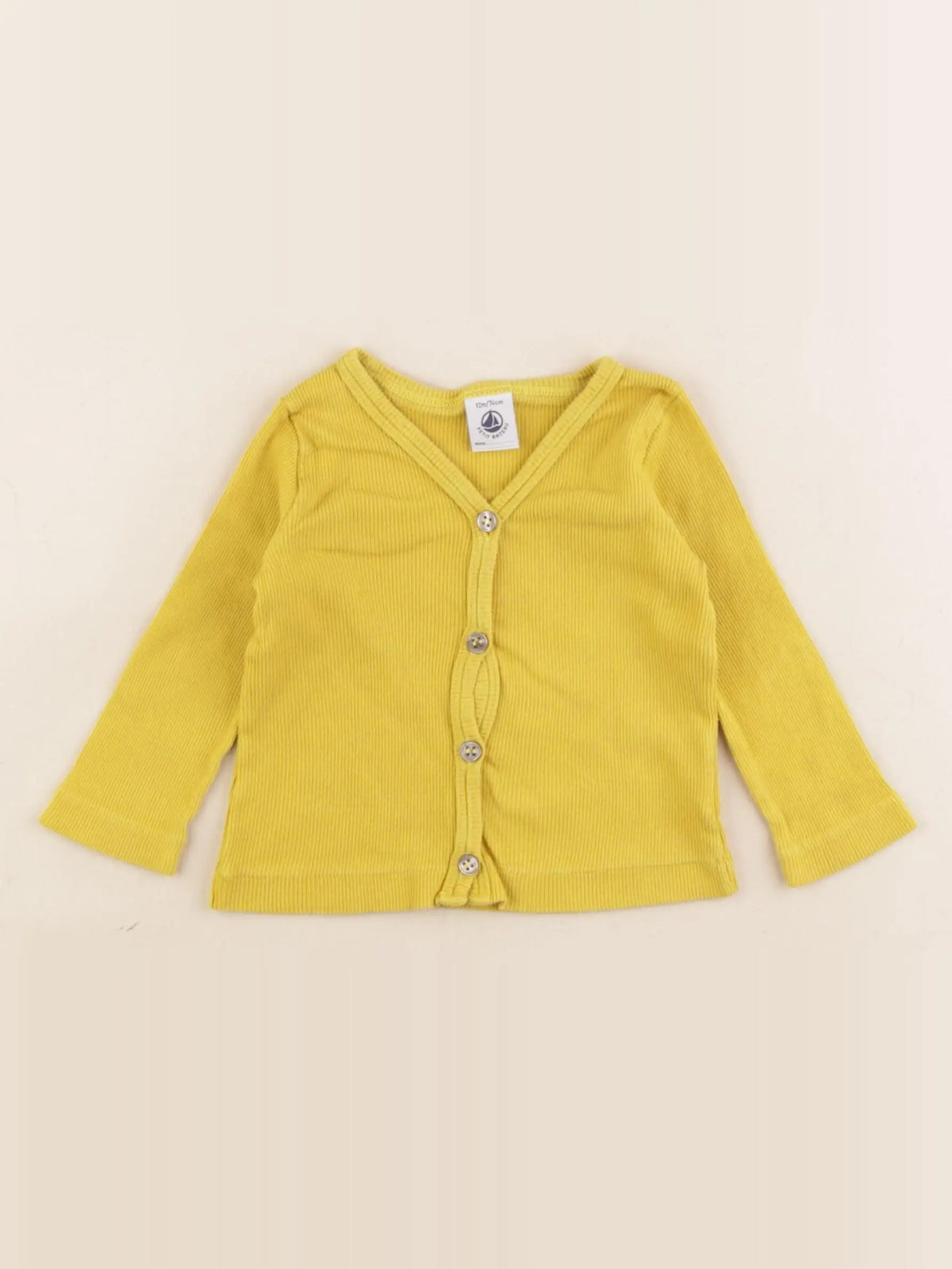 Petit Bateau - tee-shirt jaune - 12 mois