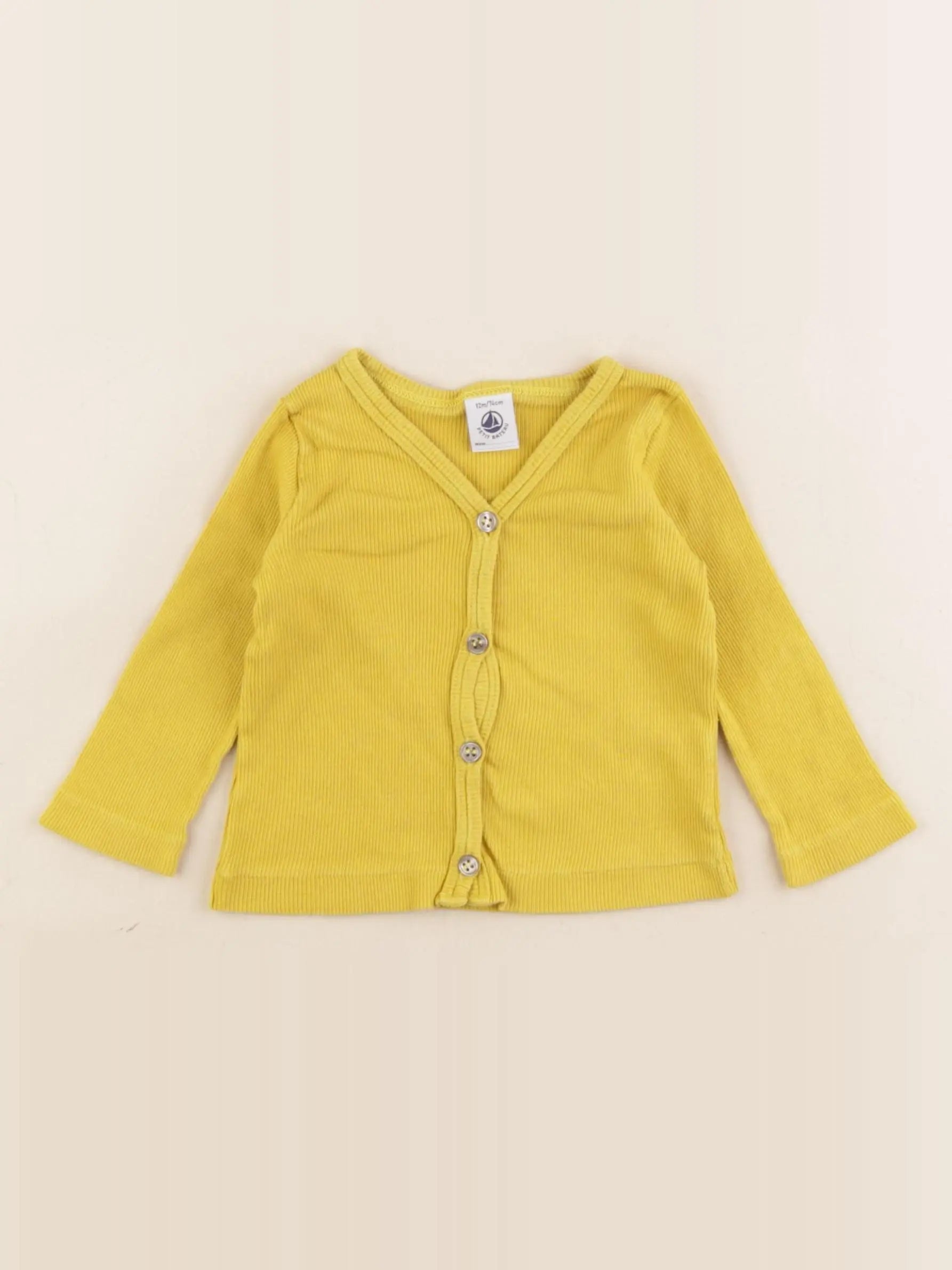 Petit Bateau - tee-shirt jaune - 12 mois