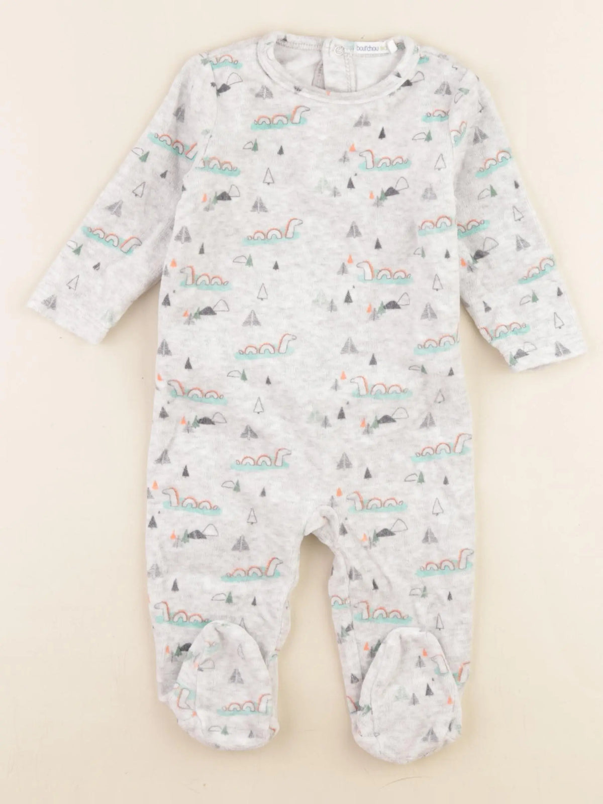 Boutchou - pyjama velours gris - 9 mois