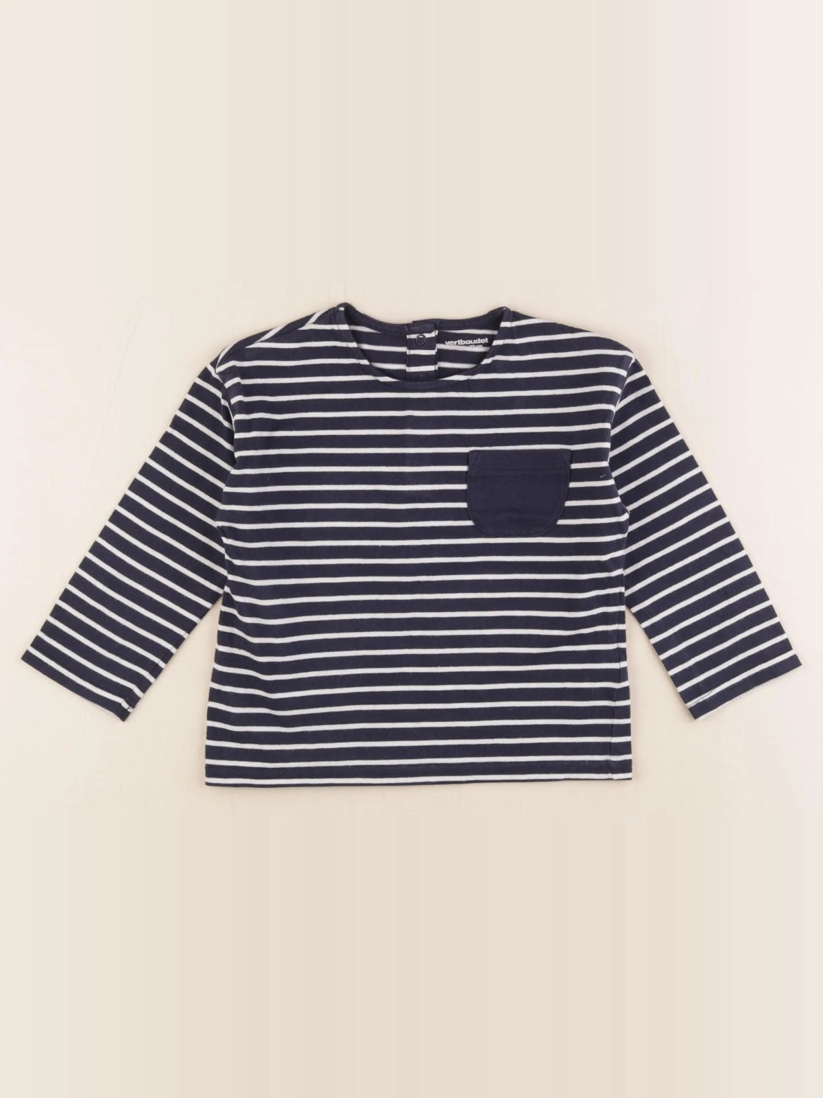 Vertbaudet - tee-shirt bleu, blanc - 36 mois