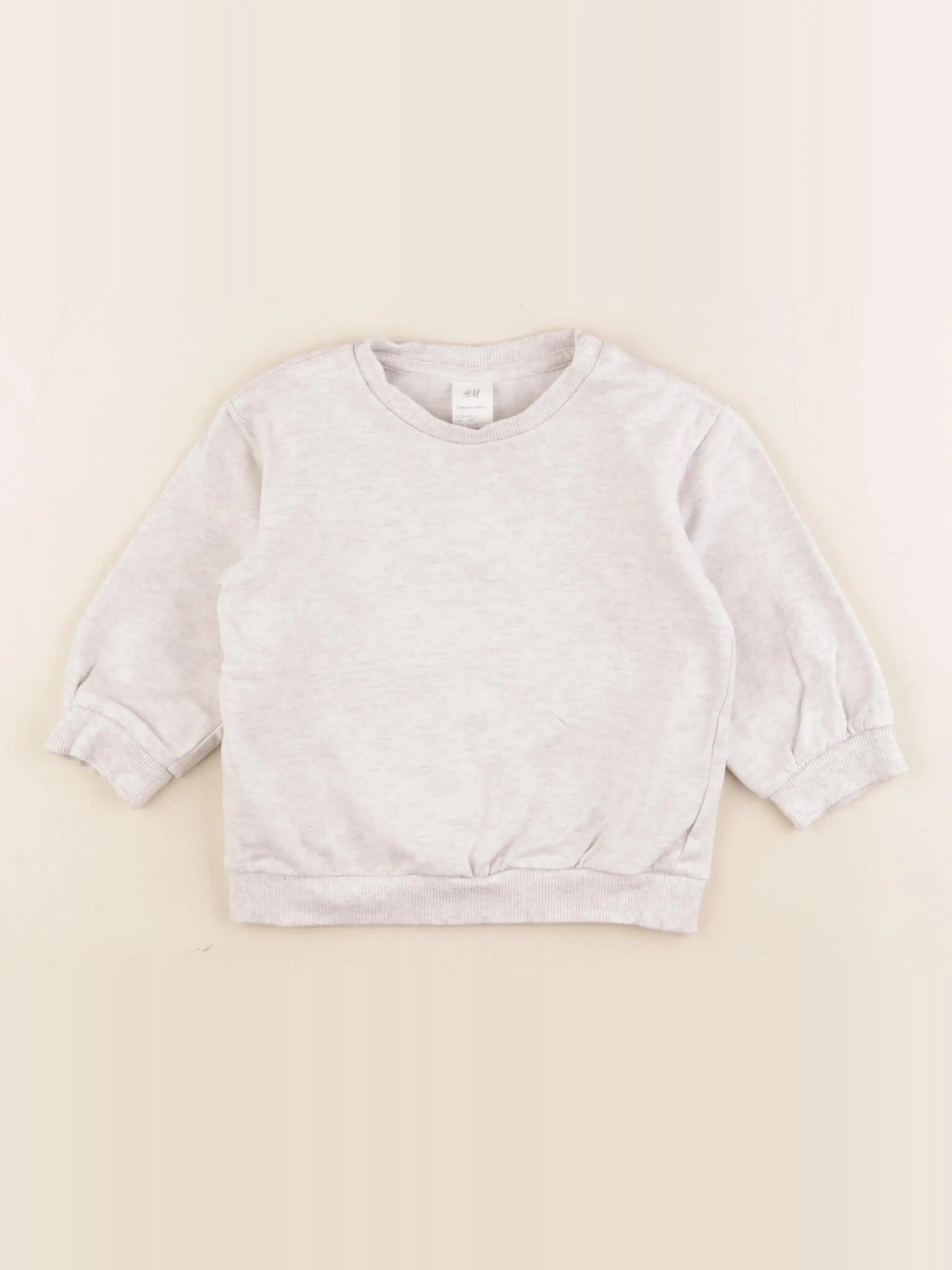 H&M - sweat beige - 6/9 mois