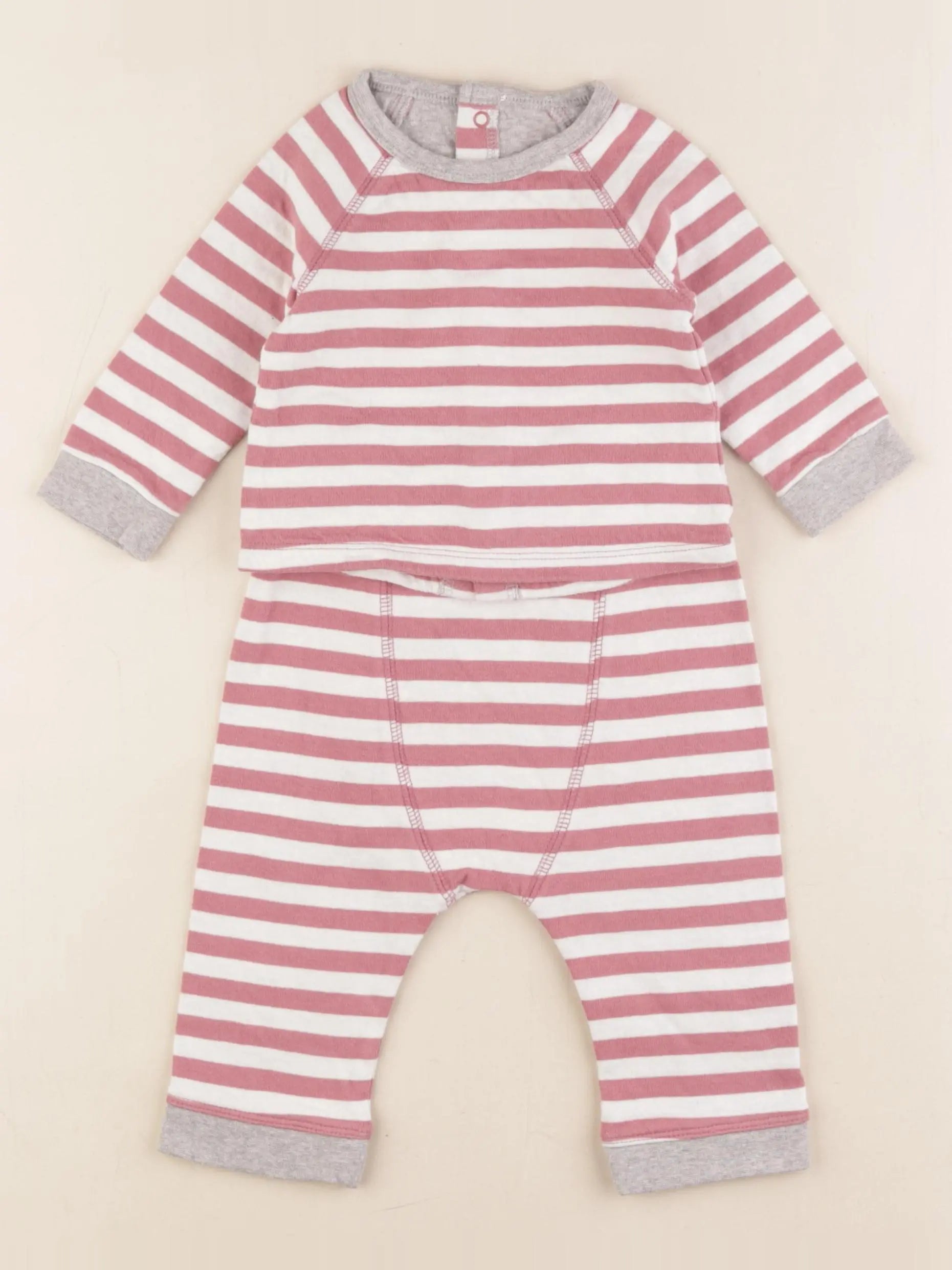 Boutchou - ensemble blanc, rose - 9 mois