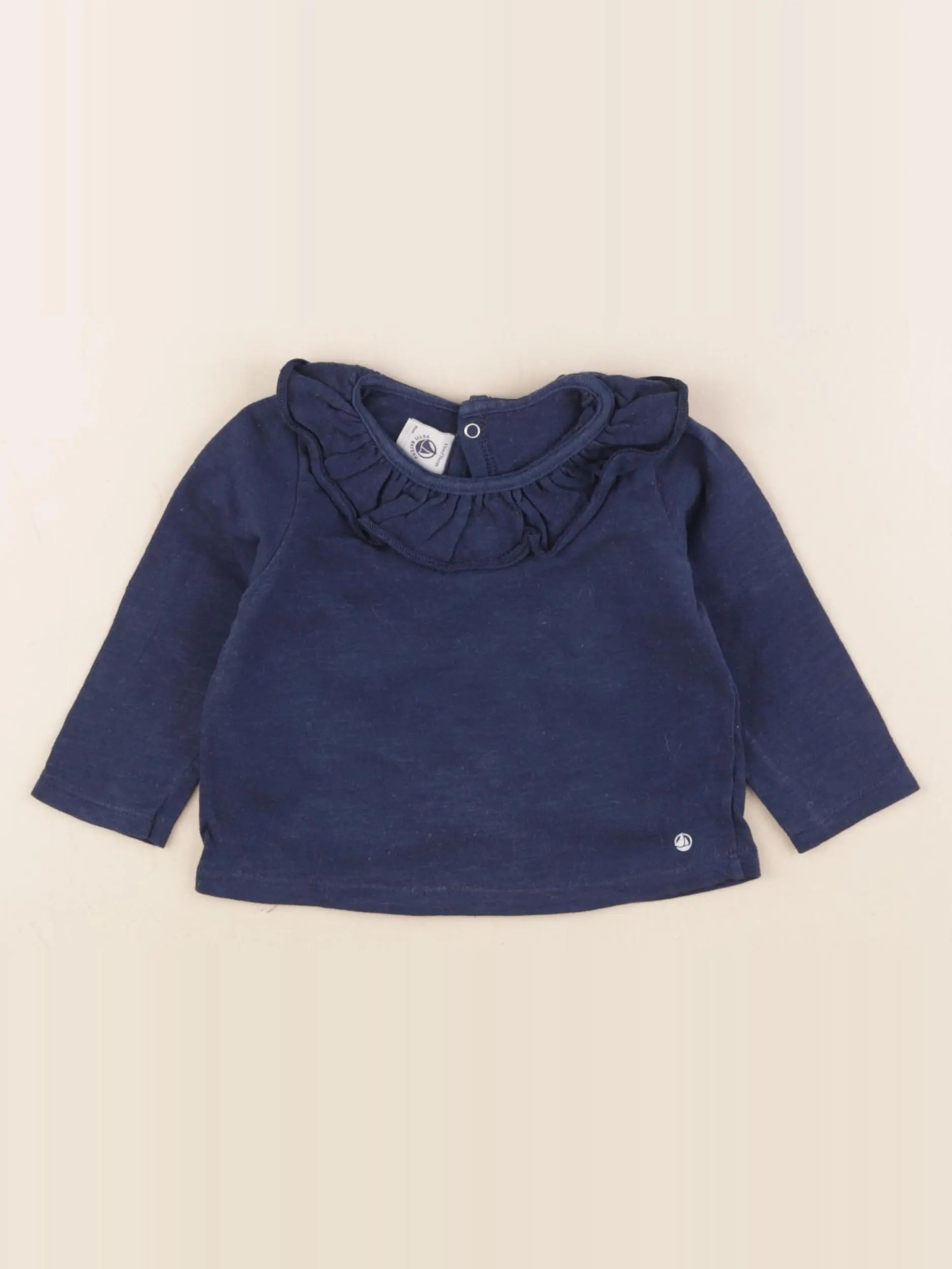 Petit Bateau - tee-shirt bleu - 12 mois