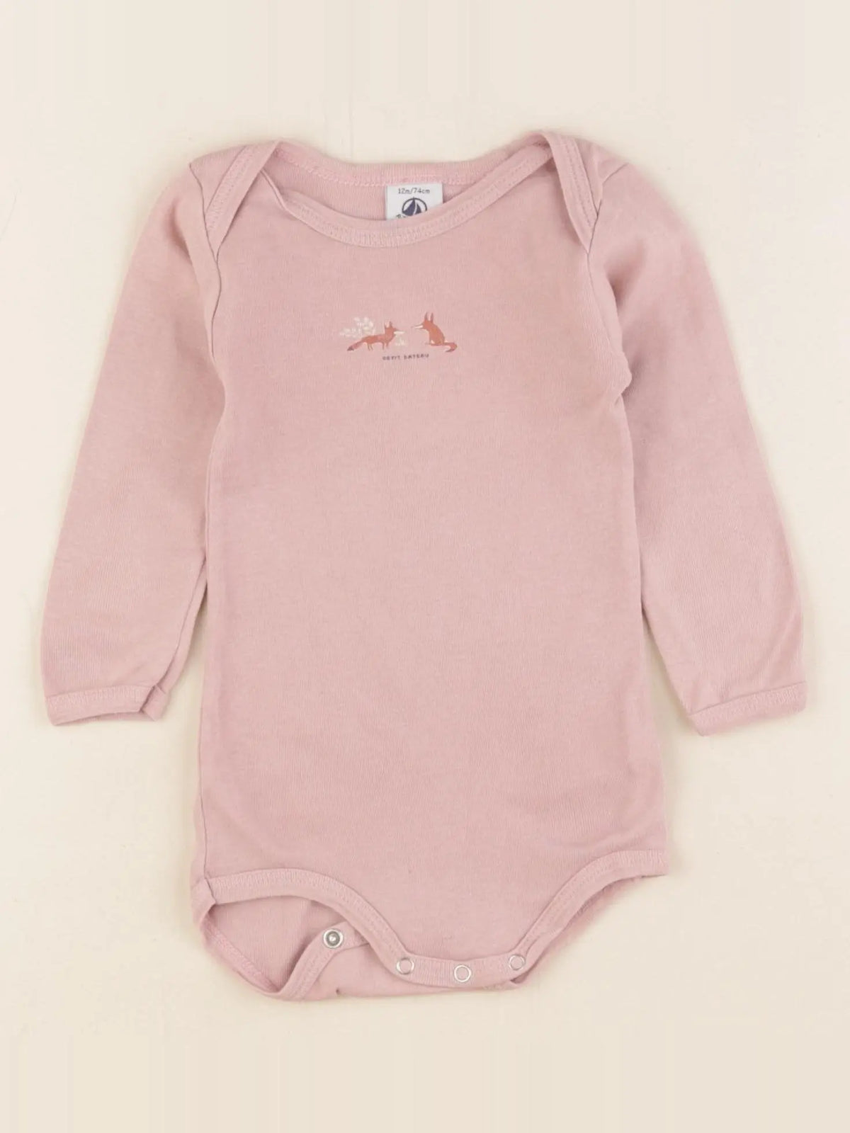 Petit Bateau - body rose - 12 mois