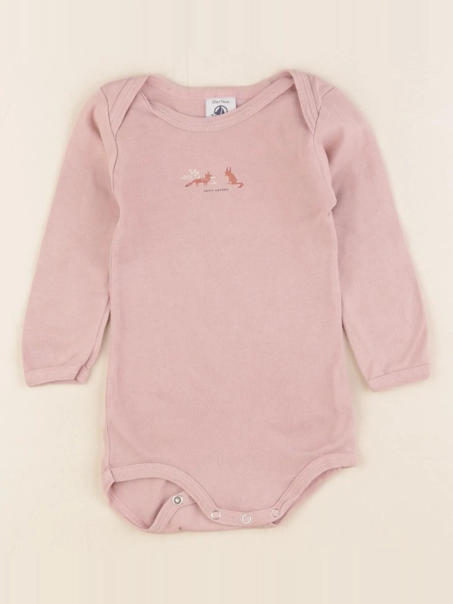 Petit Bateau - body rose - 12 mois