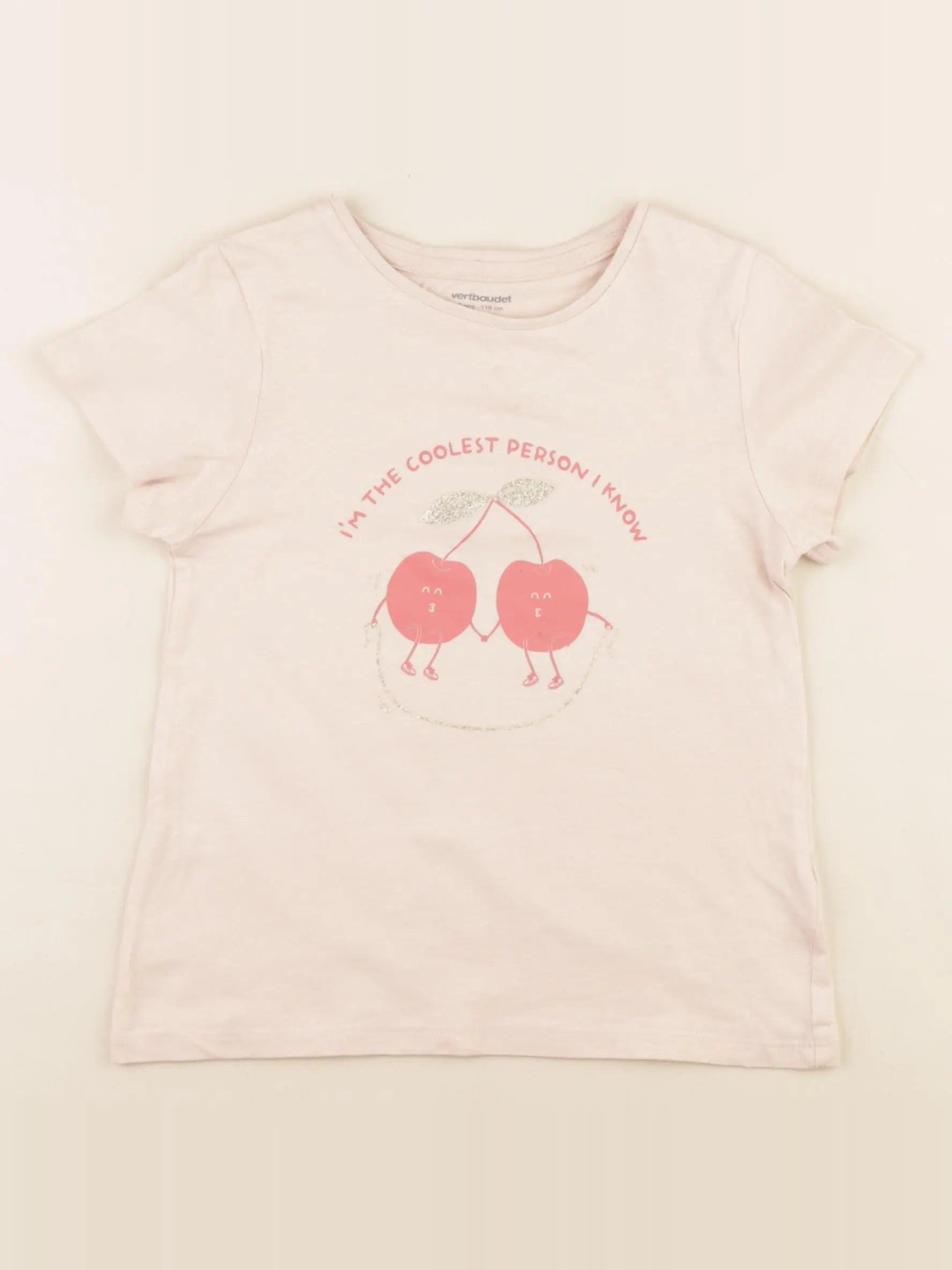 Vertbaudet - tee-shirt rose - 6 ans