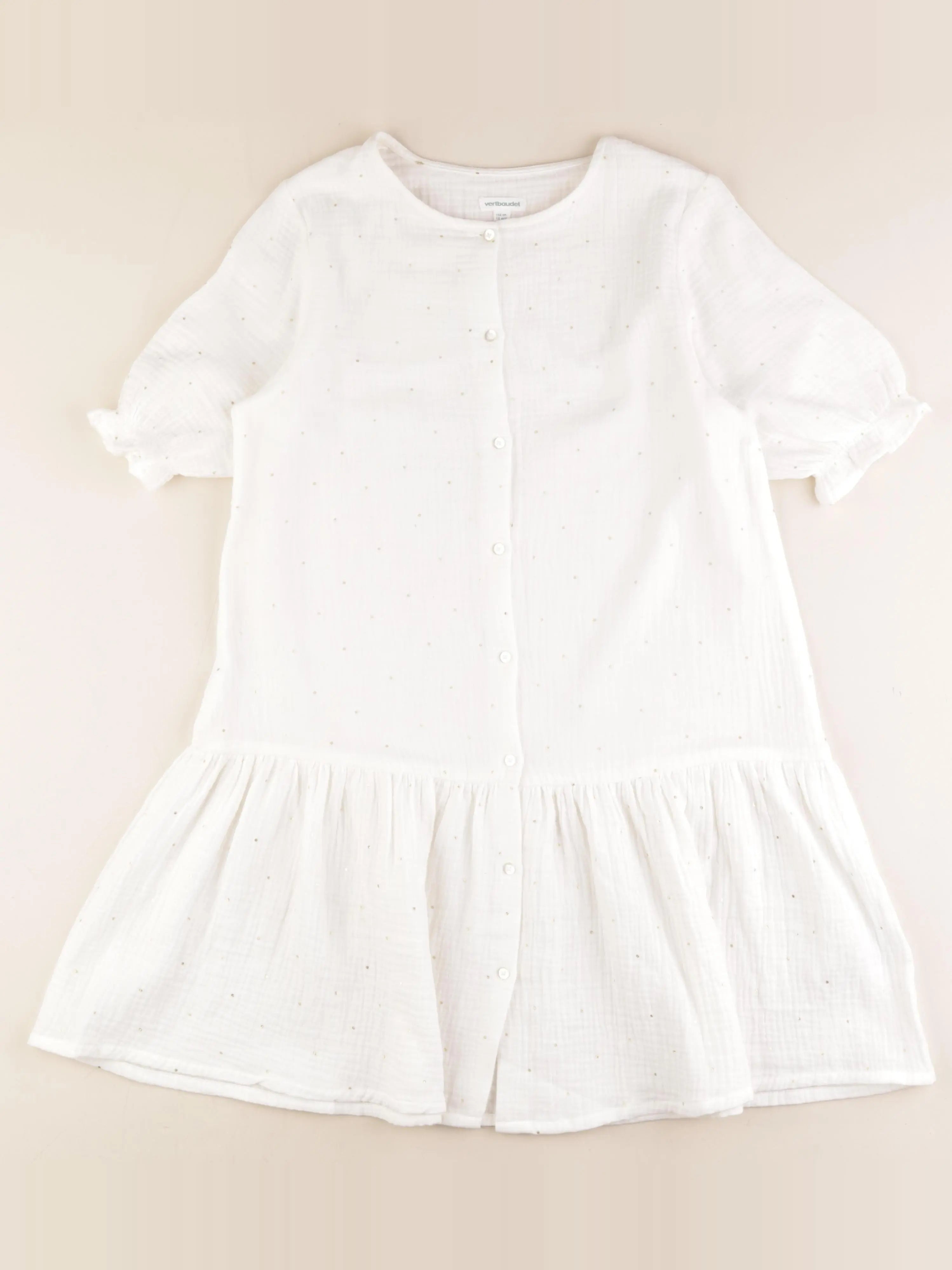 Vertbaudet - robe blanc, or - 12 ans