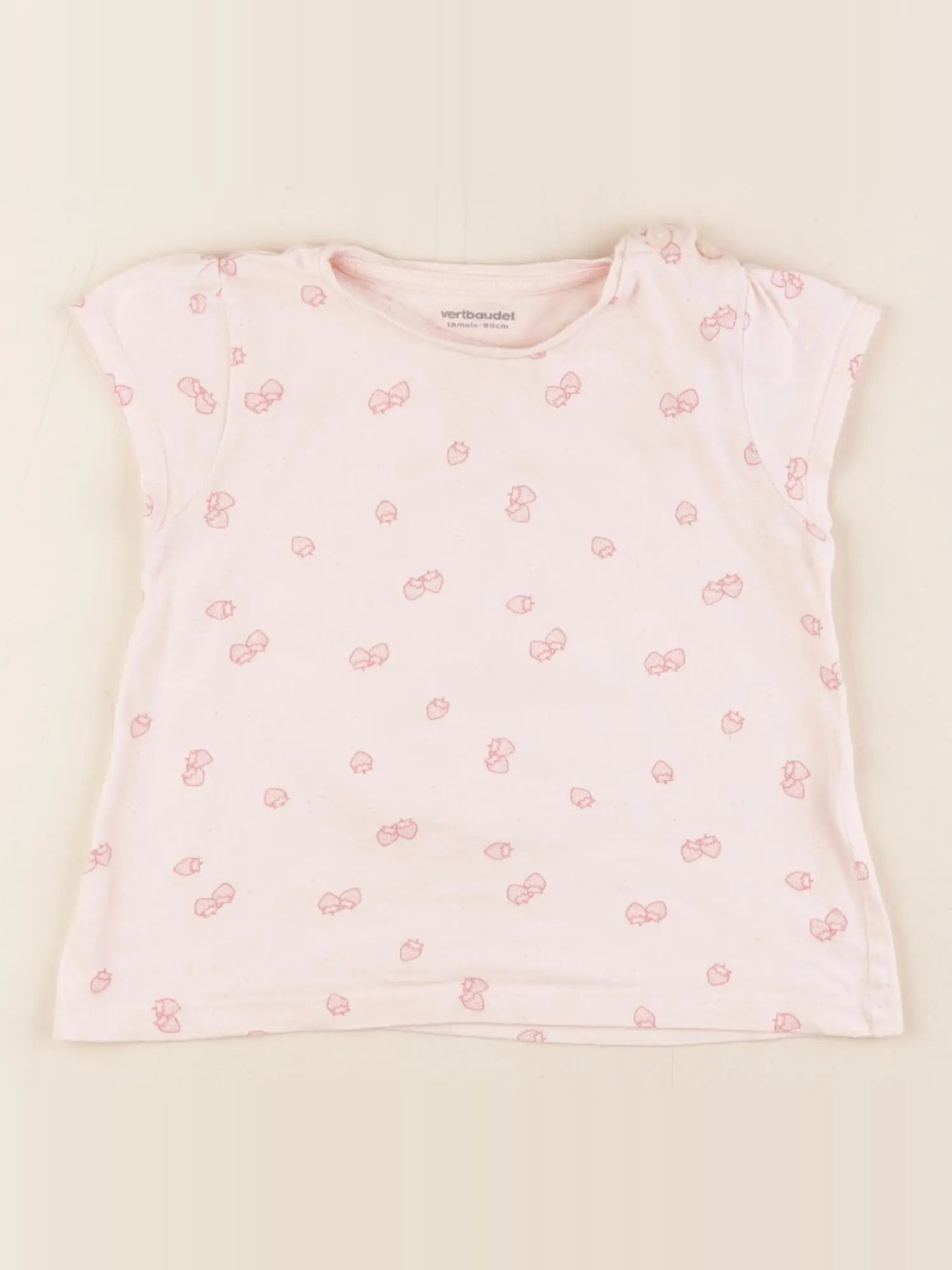 Vertbaudet - tee-shirt rose - 18 mois
