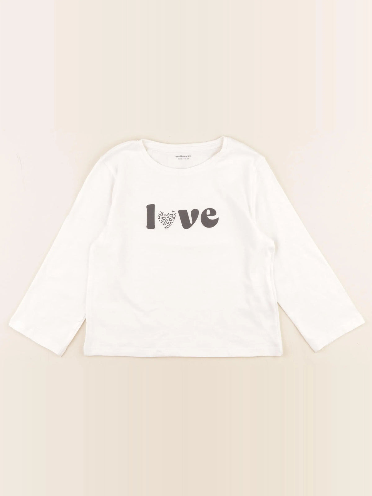 Vertbaudet - tee-shirt beige - 6 ans