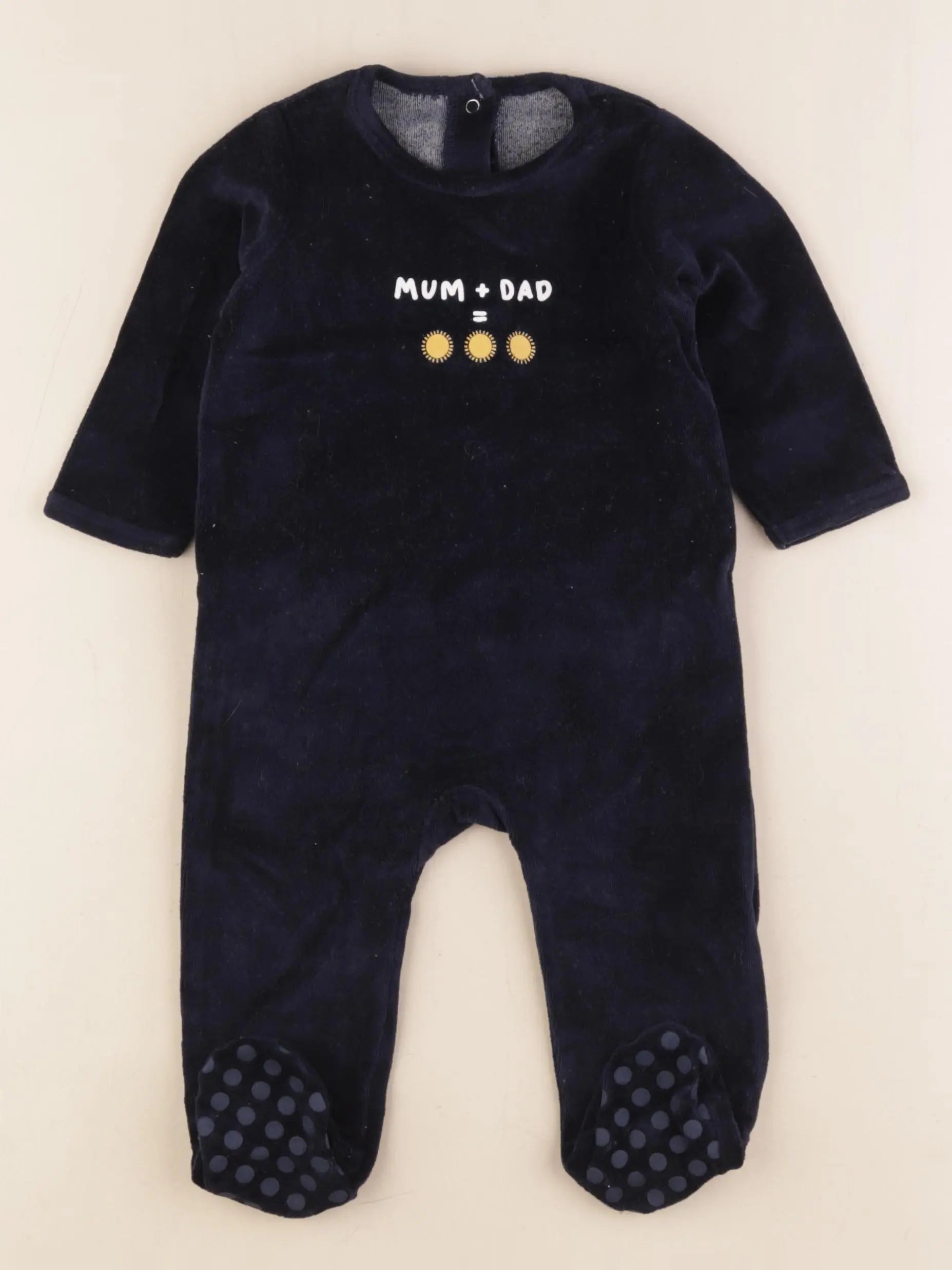 Vertbaudet - pyjama velours bleu - 12 mois