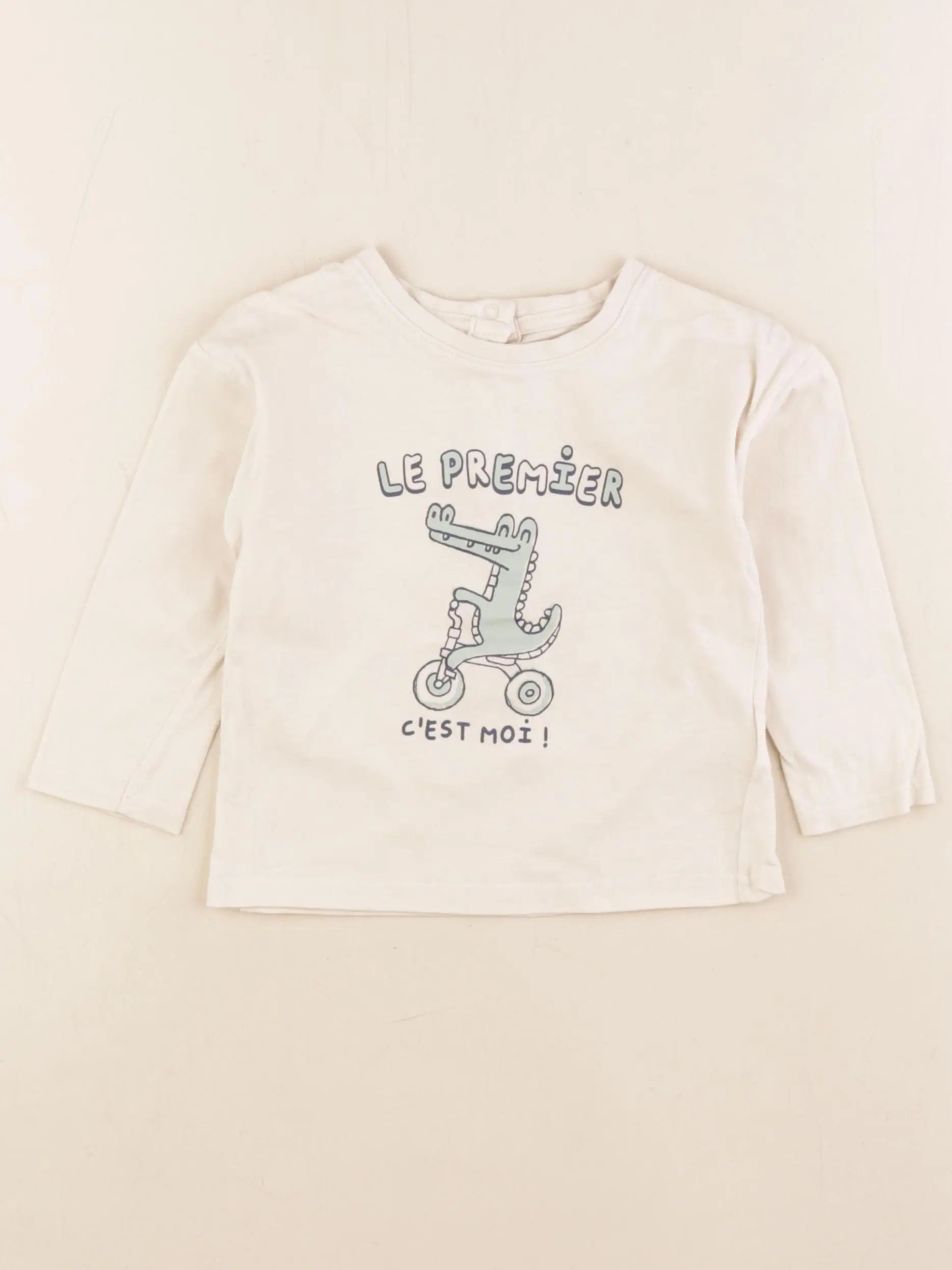 Vertbaudet - tee-shirt beige - 24 mois