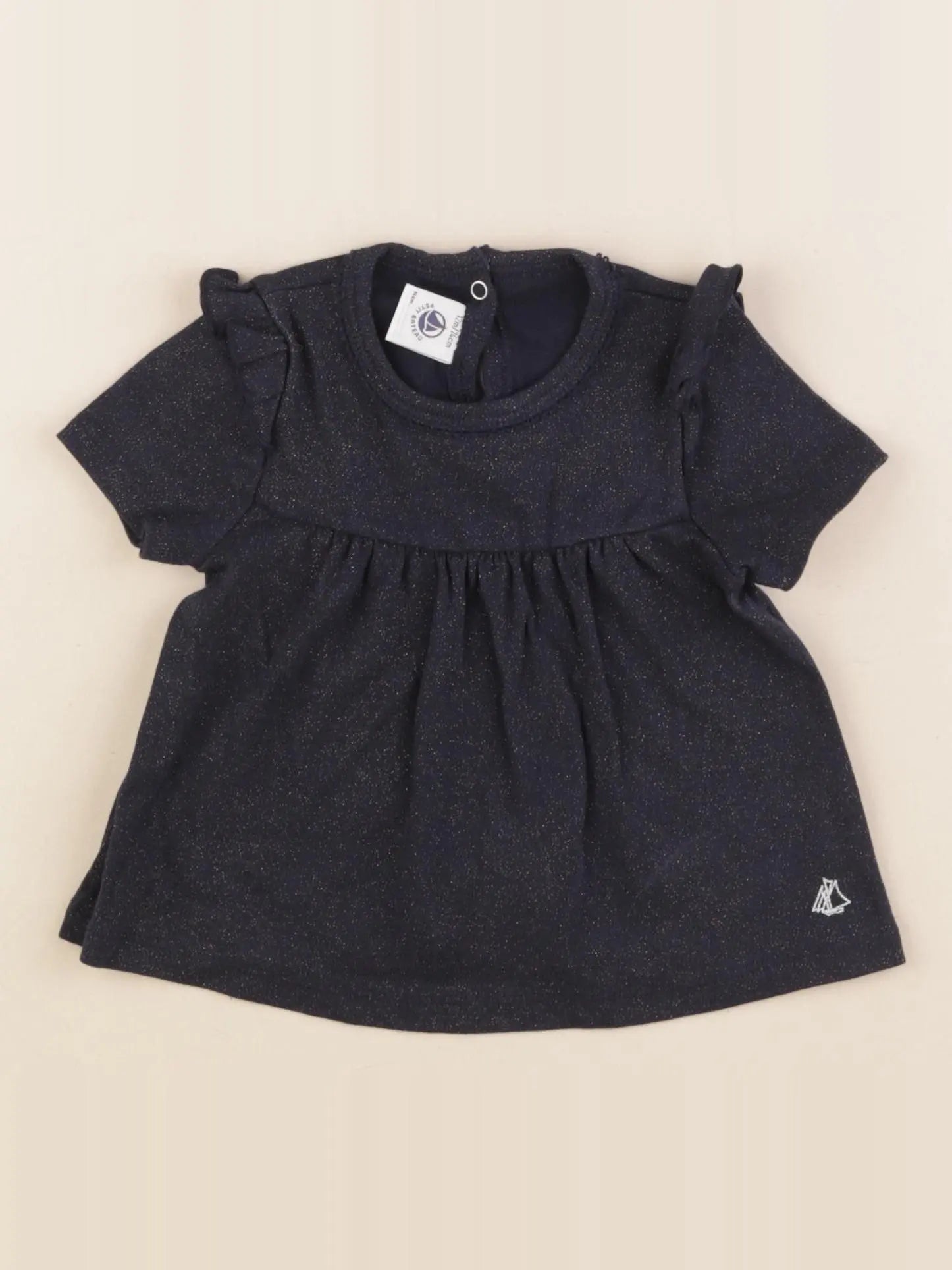 Petit Bateau - tee-shirt bleu, or - 12 mois