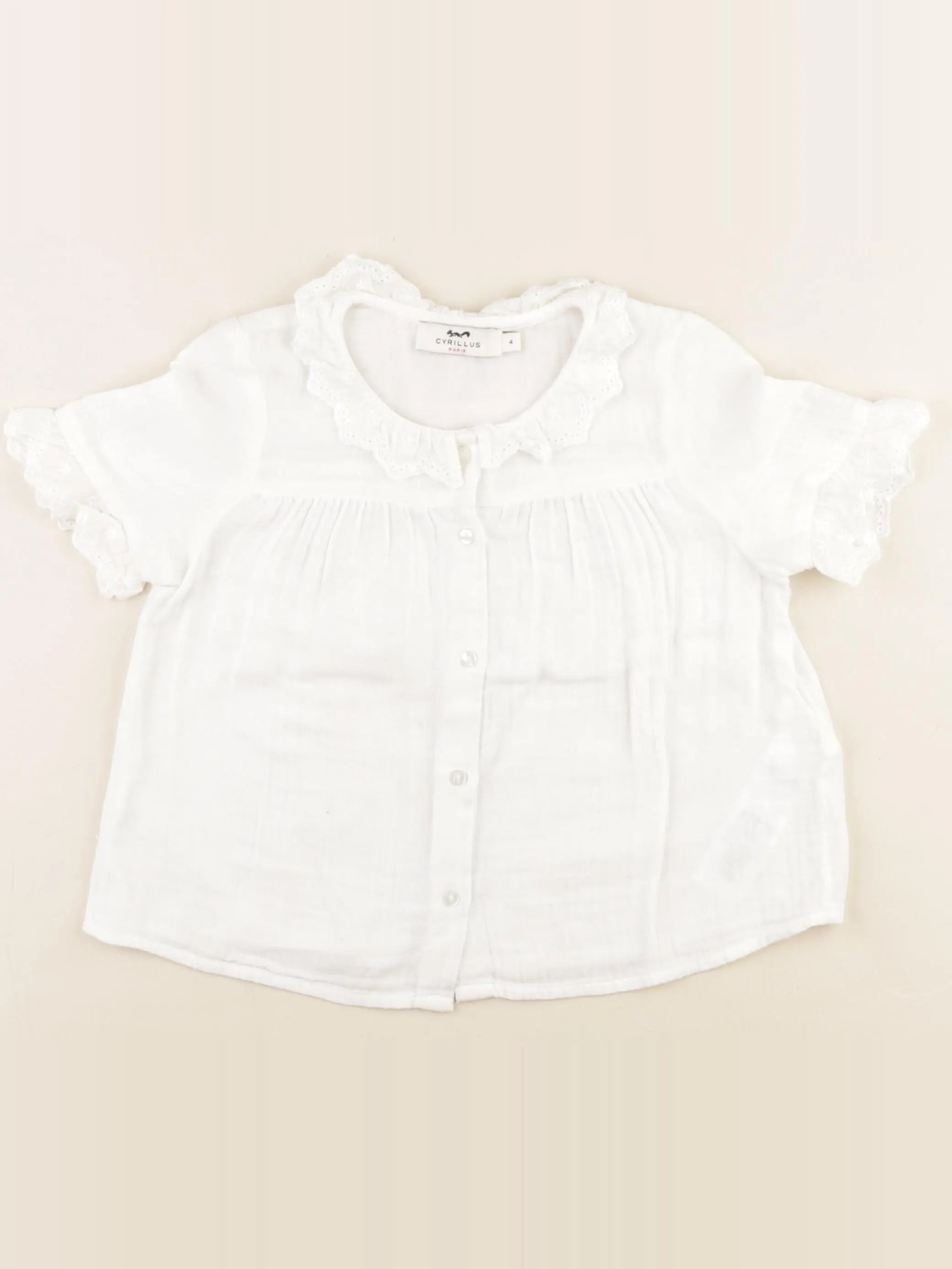 Cyrillus - blouse blanc - 4 ans