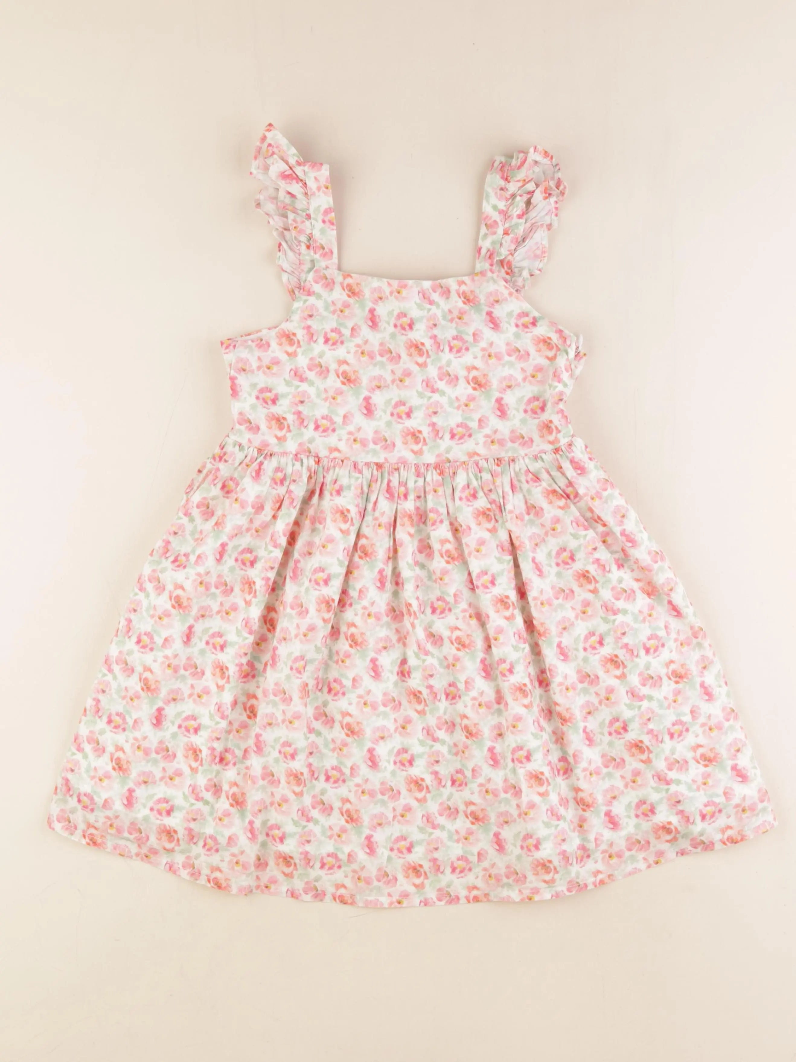 Vertbaudet - robe vert, rose - 6 ans