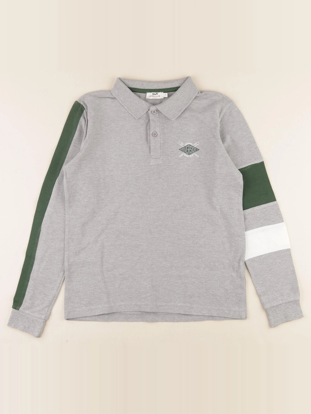 Cyrillus - polo gris - 14 ans