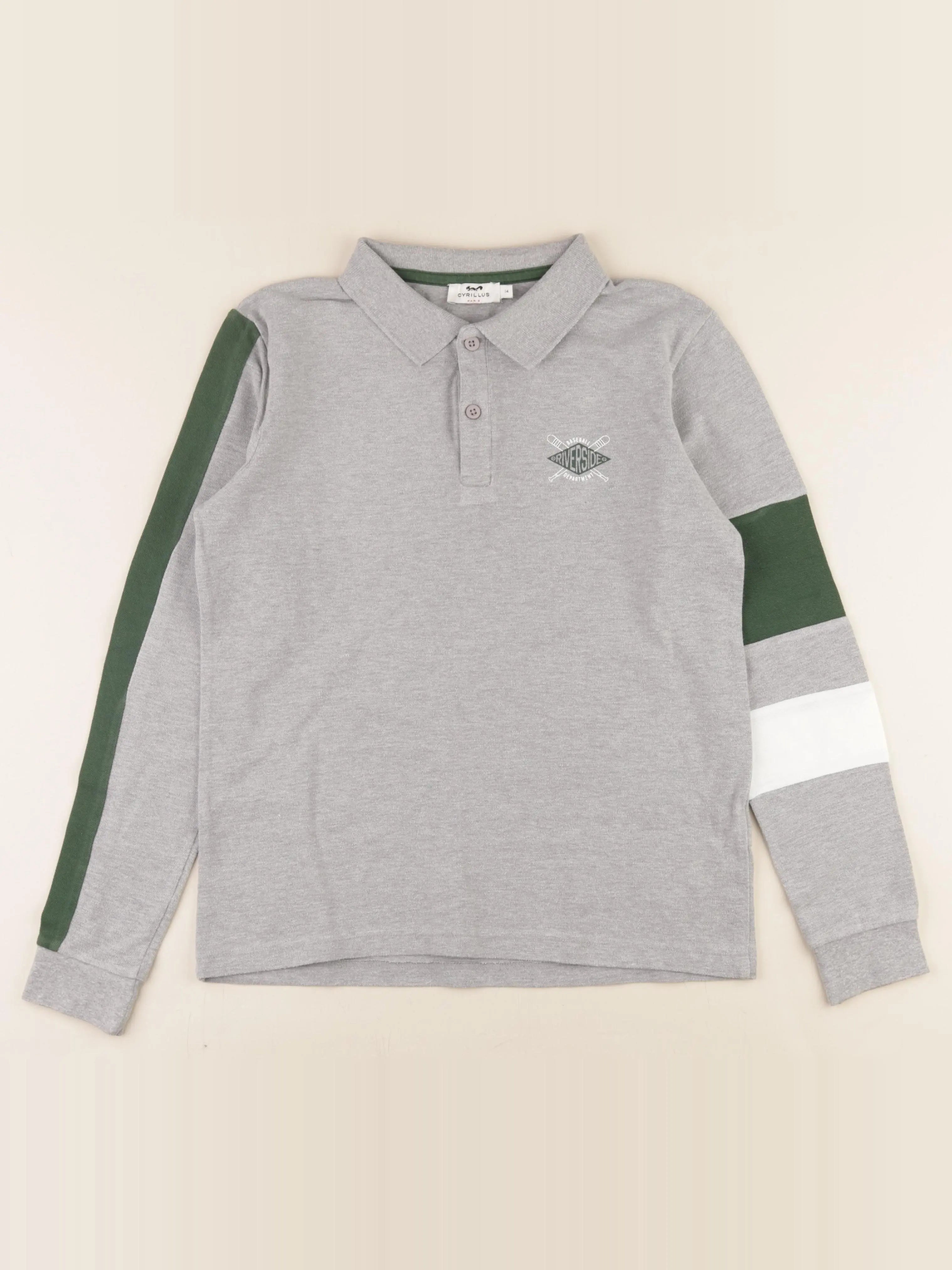 Cyrillus - polo gris - 14 ans