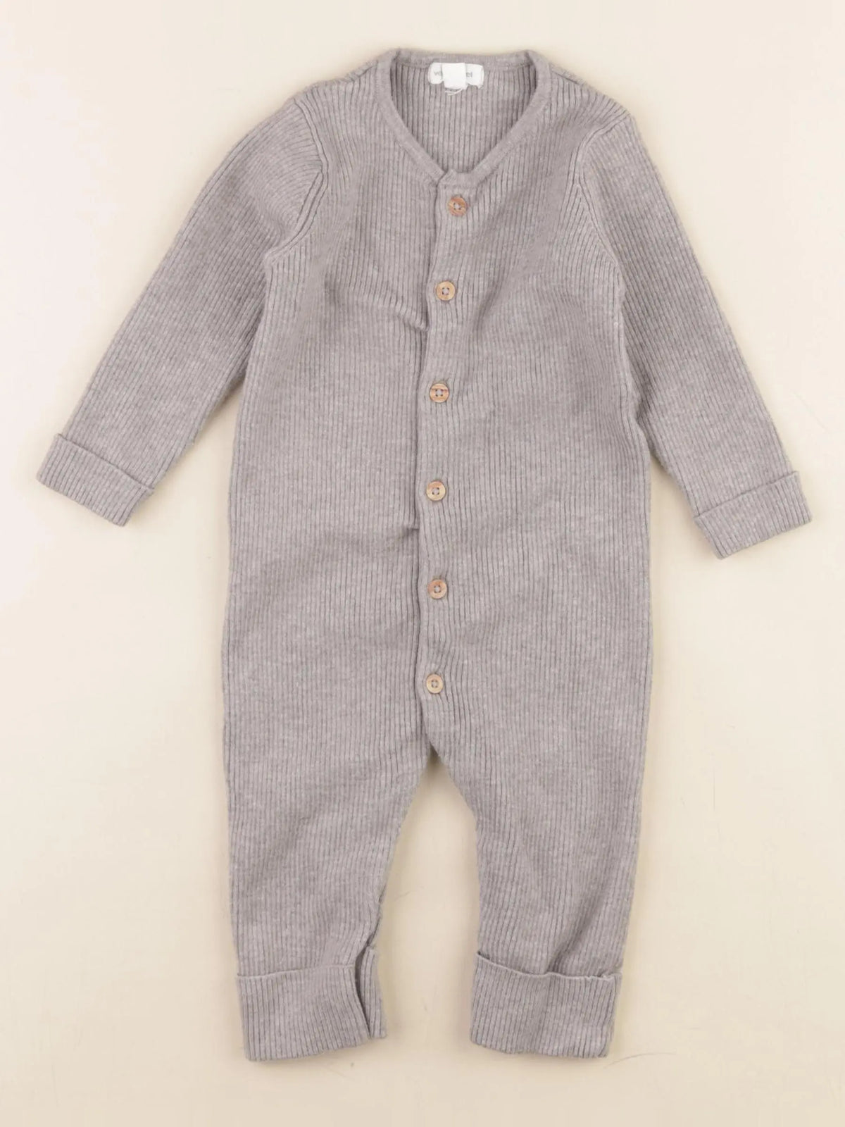 Vertbaudet - combinaison gris - 9 mois