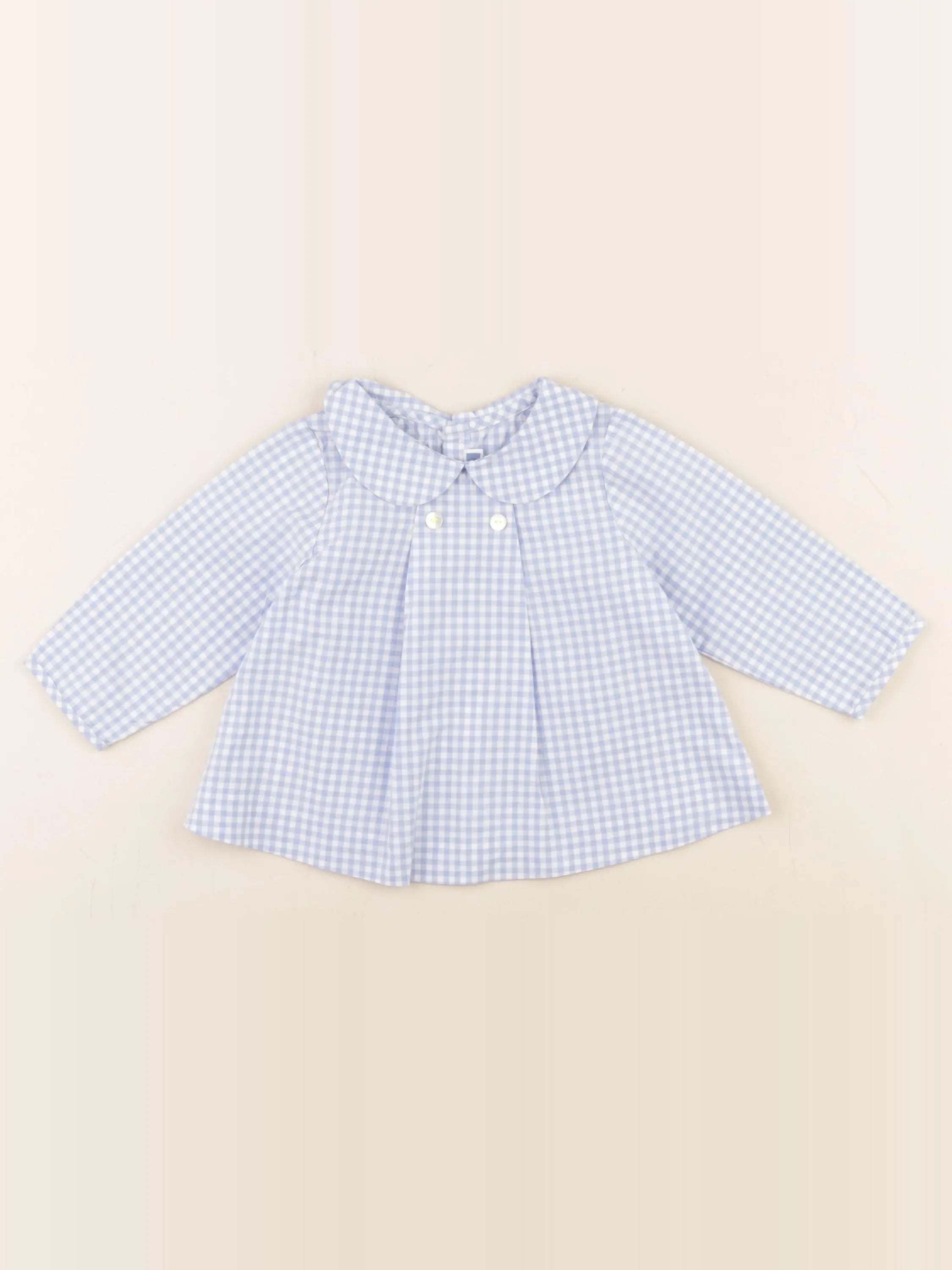 Jacadi - blouse blanc, bleu - 6 mois