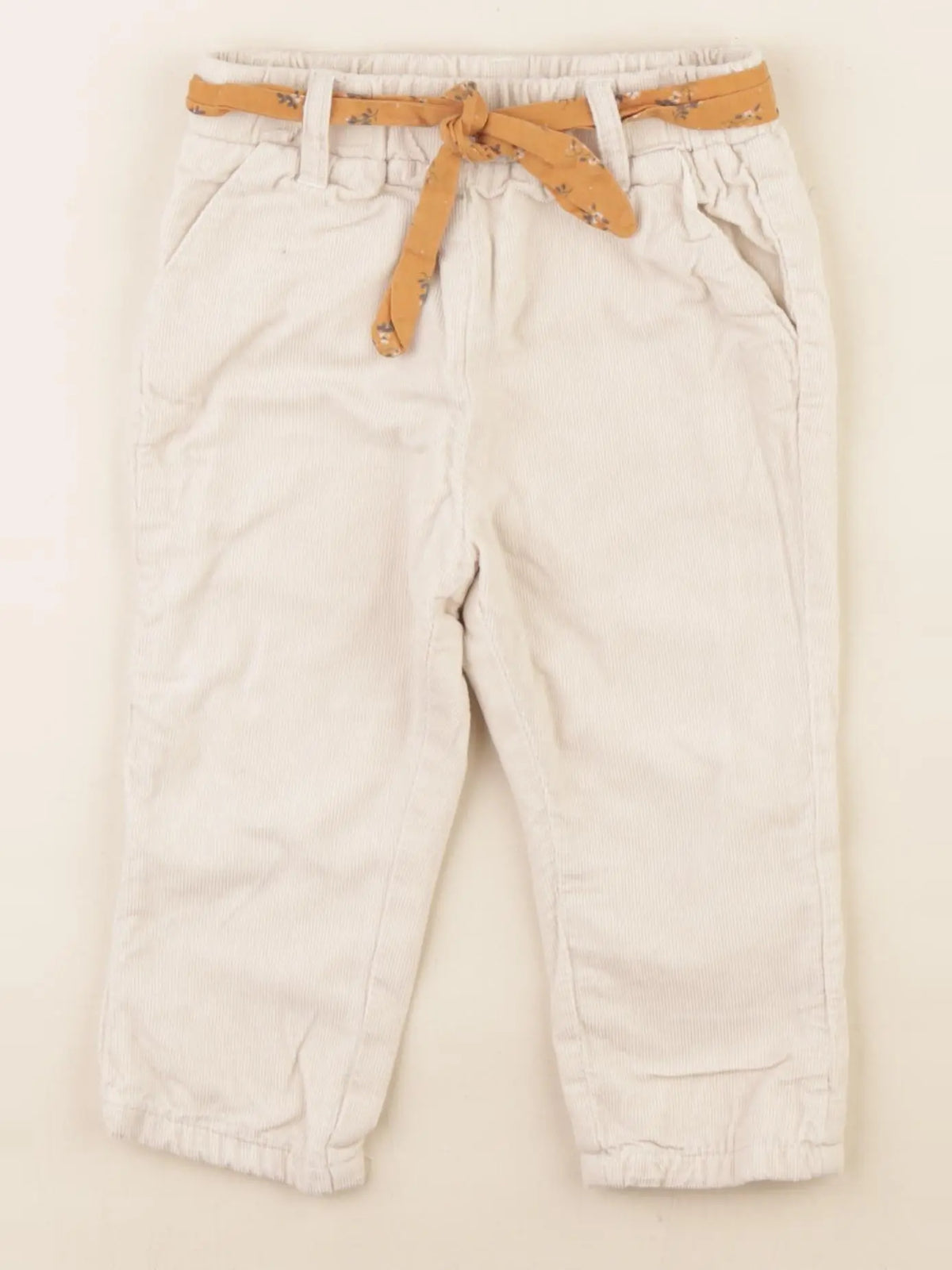 Vertbaudet - pantalon beige - 12 mois