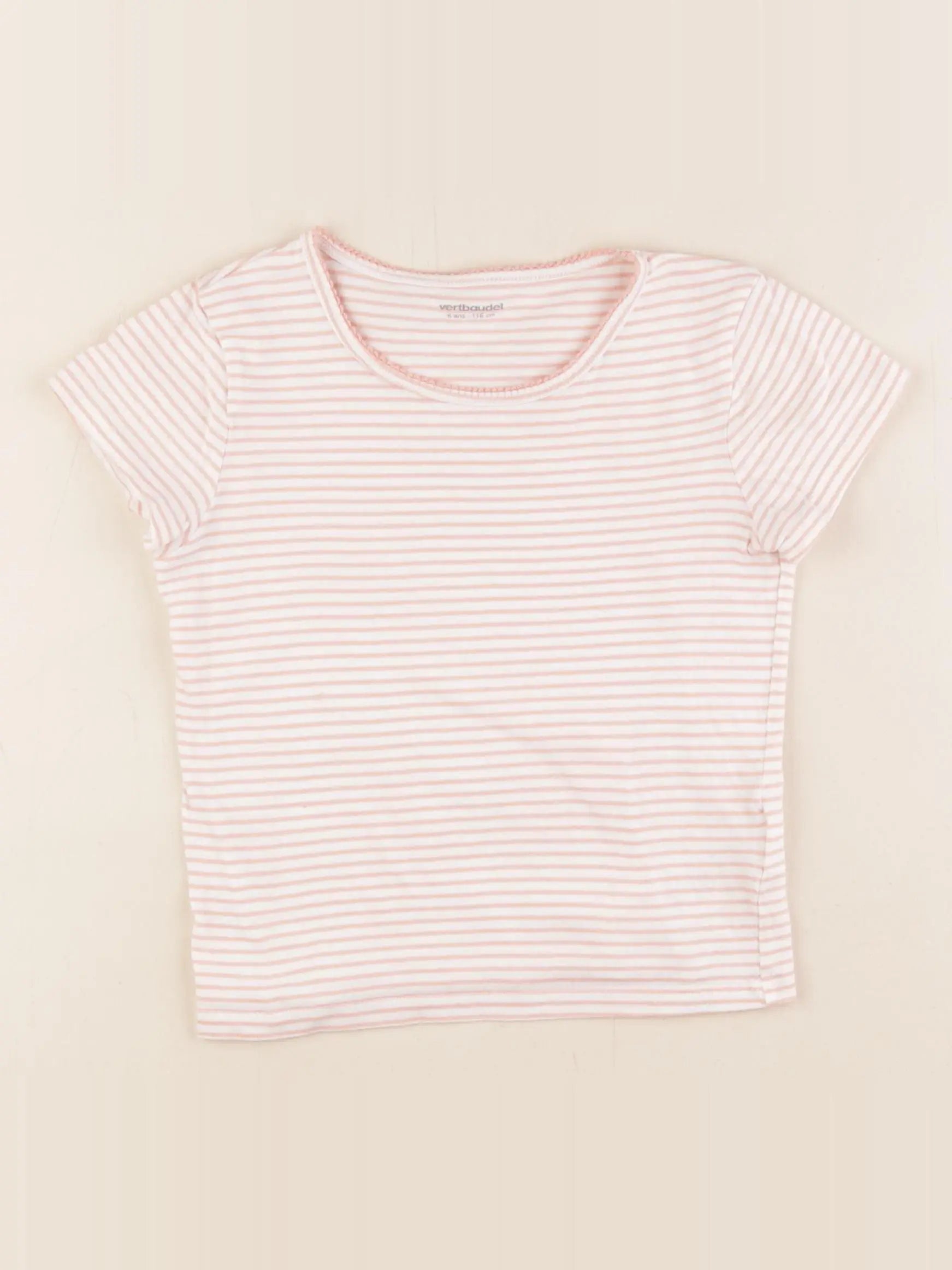 Vertbaudet - maillot de corps blanc, rose - 6 ans