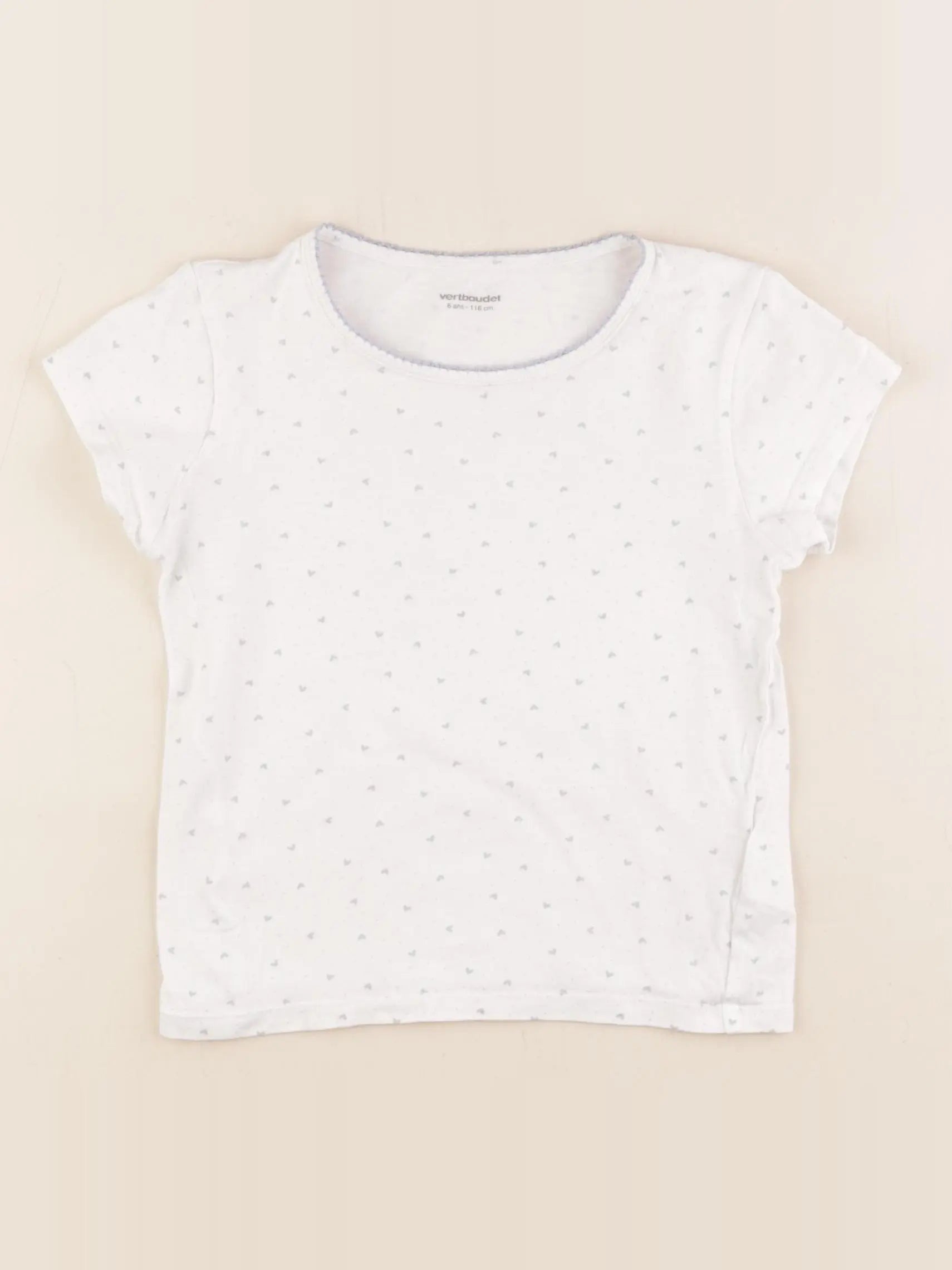 Vertbaudet - maillot de corps blanc, bleu - 6 ans