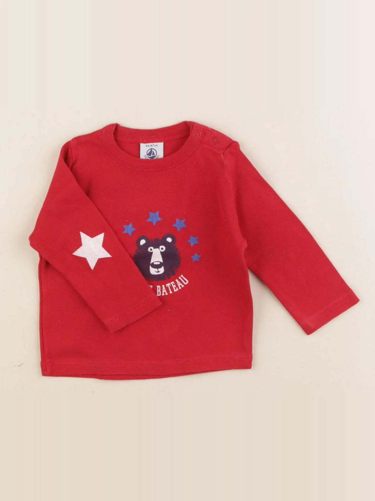Petit Bateau - tee-shirt rouge - 6 mois