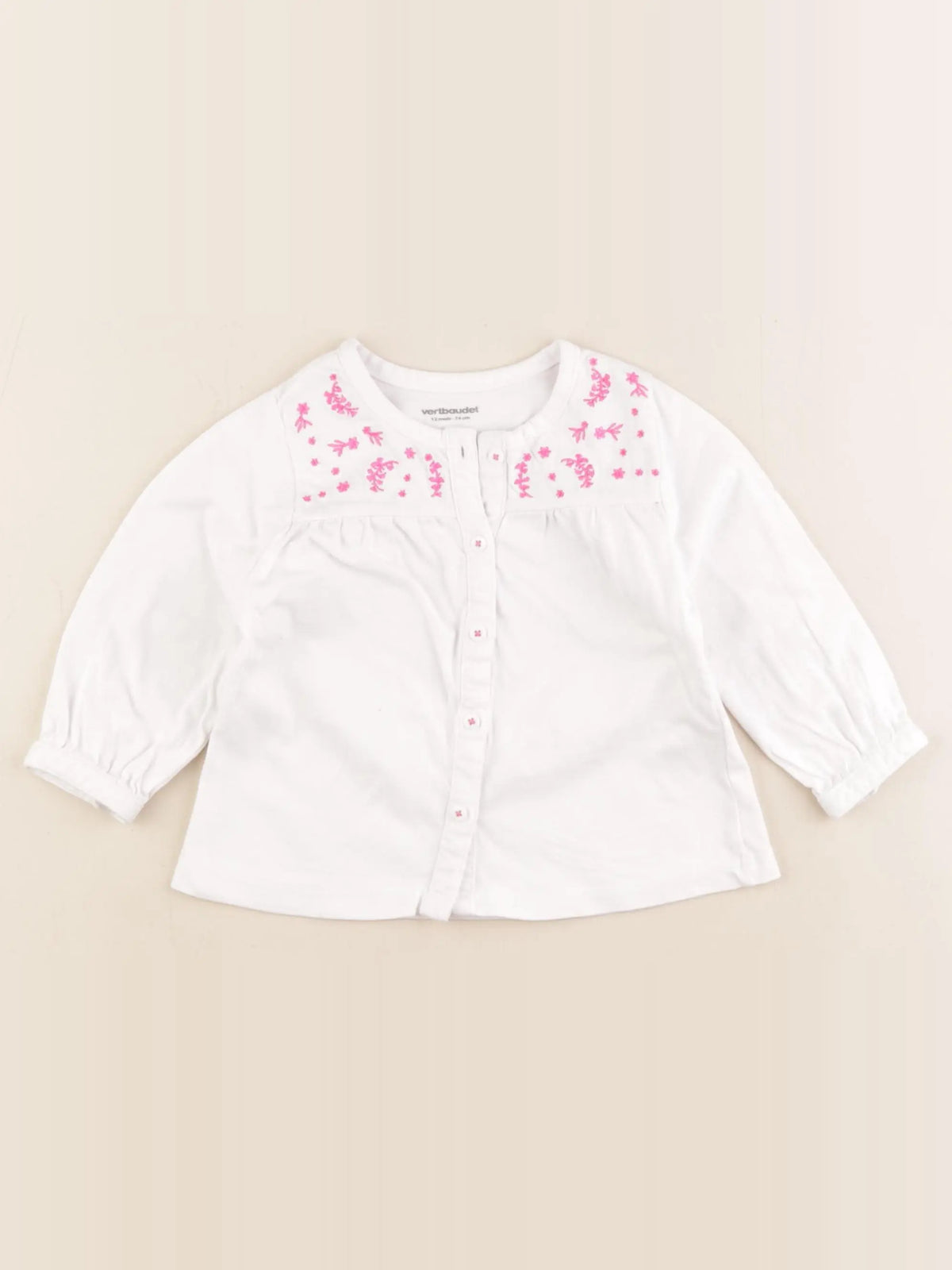 Vertbaudet - tee-shirt blanc - 12 mois