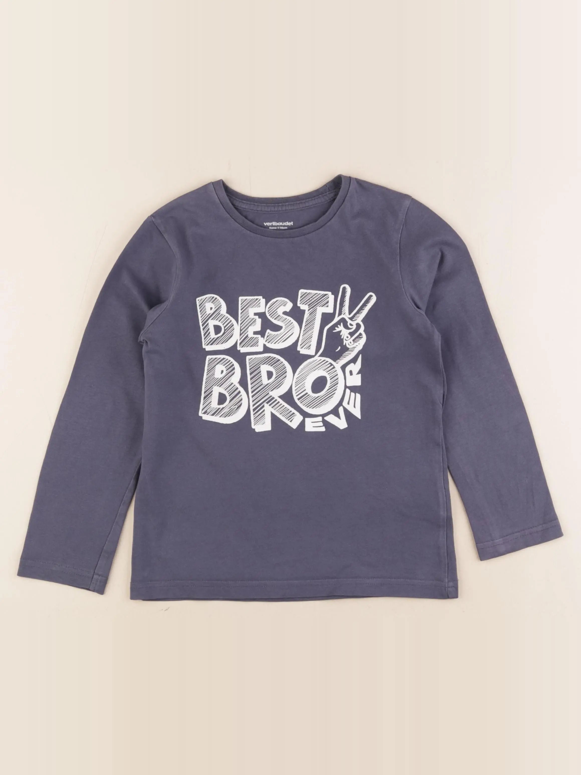Vertbaudet - tee-shirt bleu - 6 ans