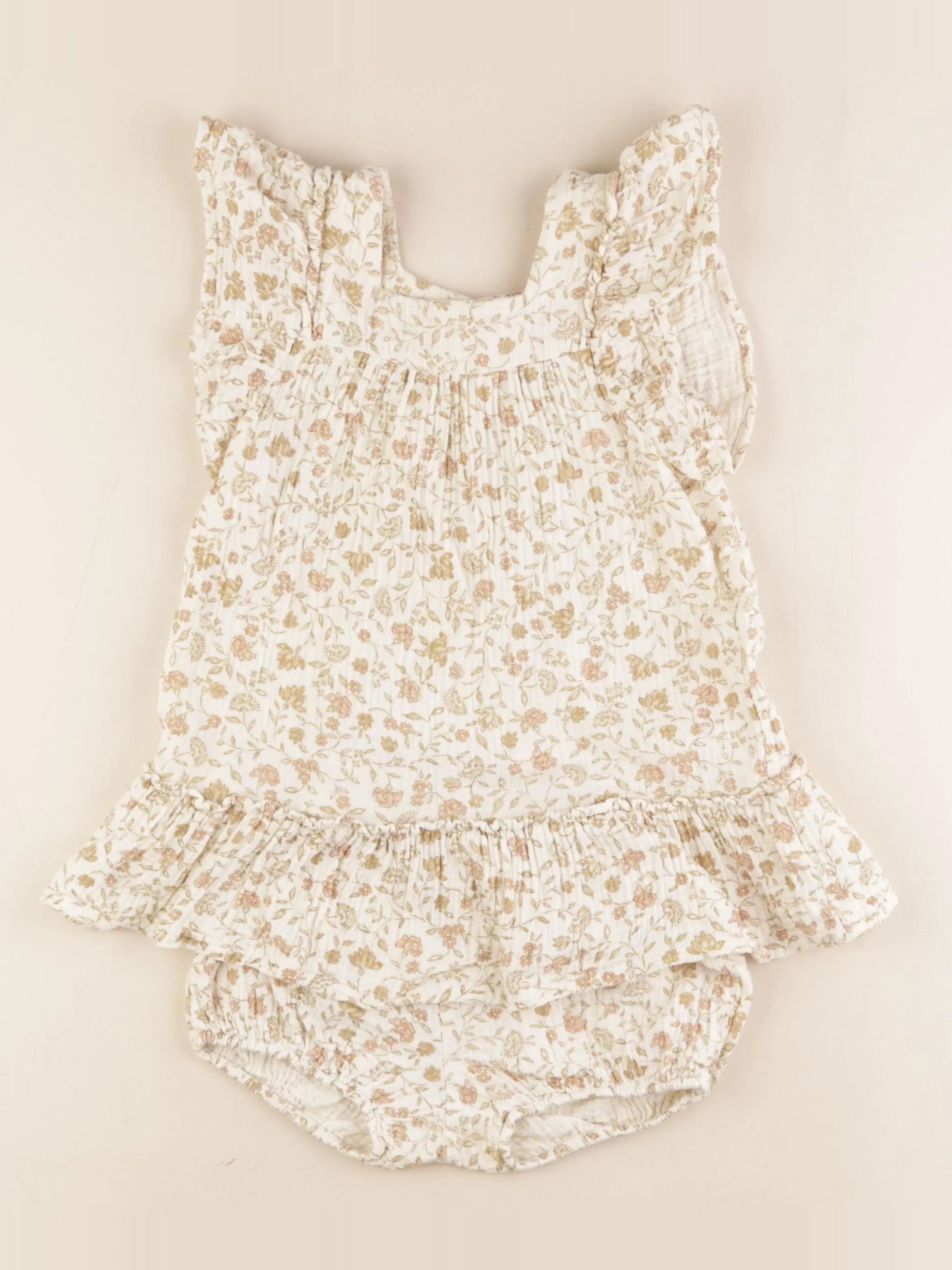 Vertbaudet - robe beige - 36 mois