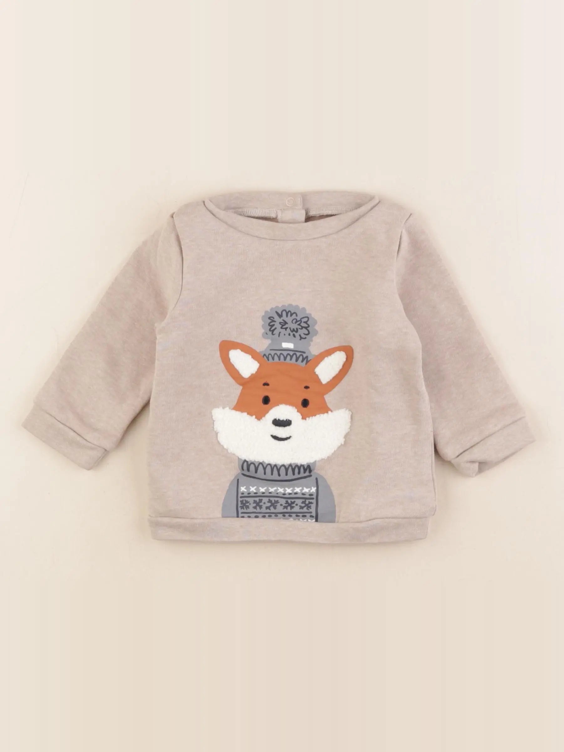 Vertbaudet - sweat marron - 6 mois