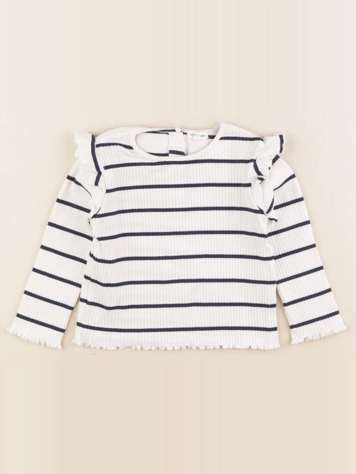 Vertbaudet - tee-shirt blanc, bleu - 18 mois