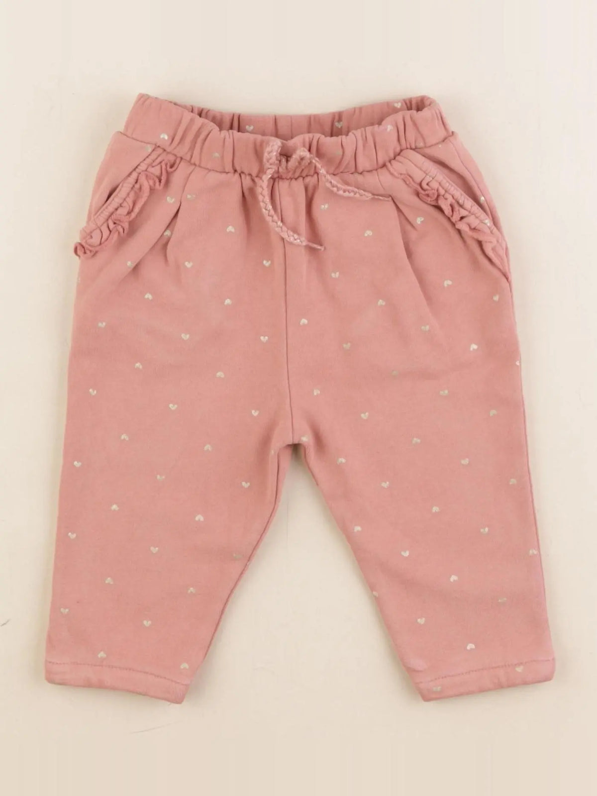 Vertbaudet - pantalon rose, or - 12 mois