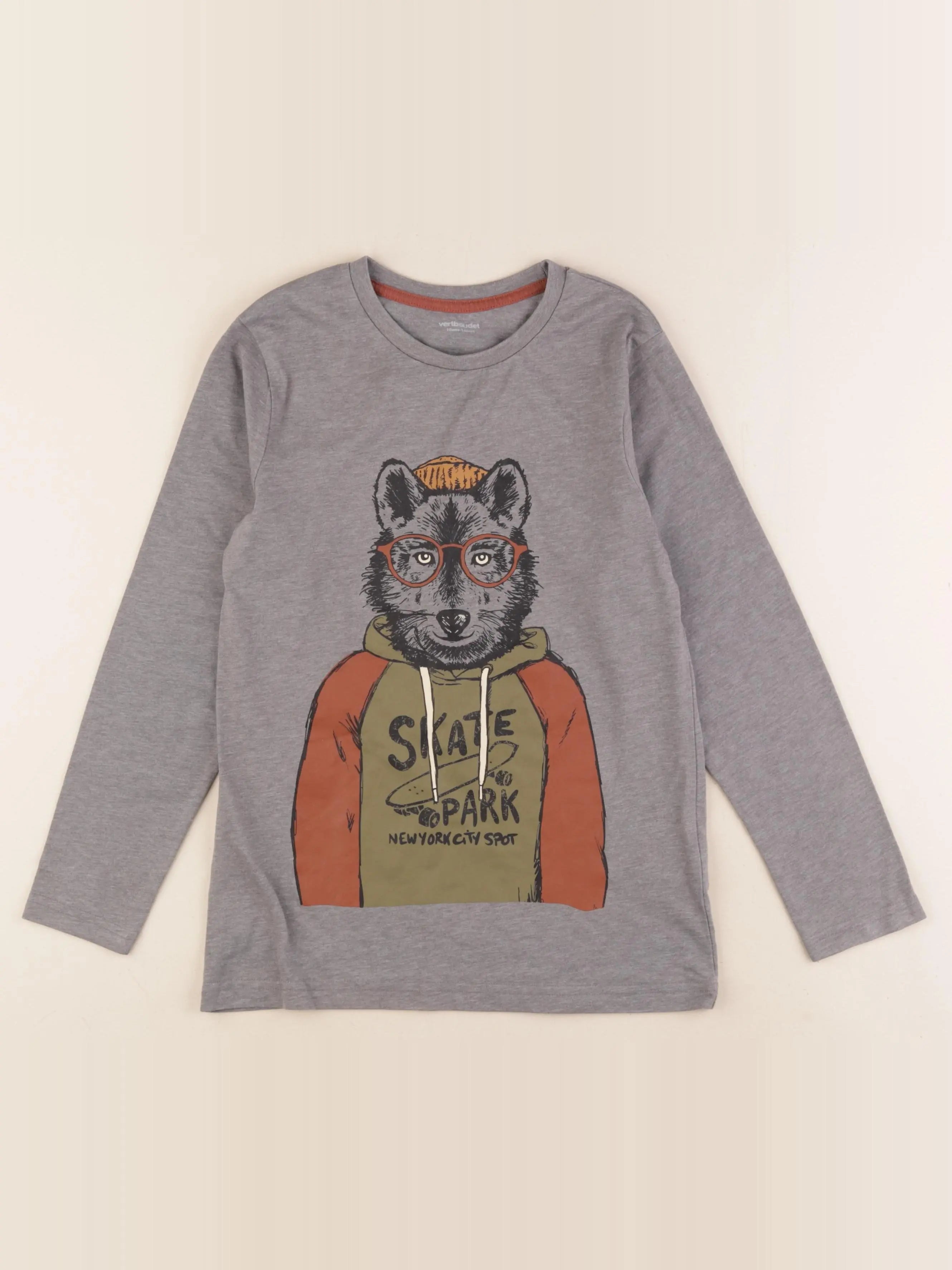 Vertbaudet - tee-shirt gris - 10 ans