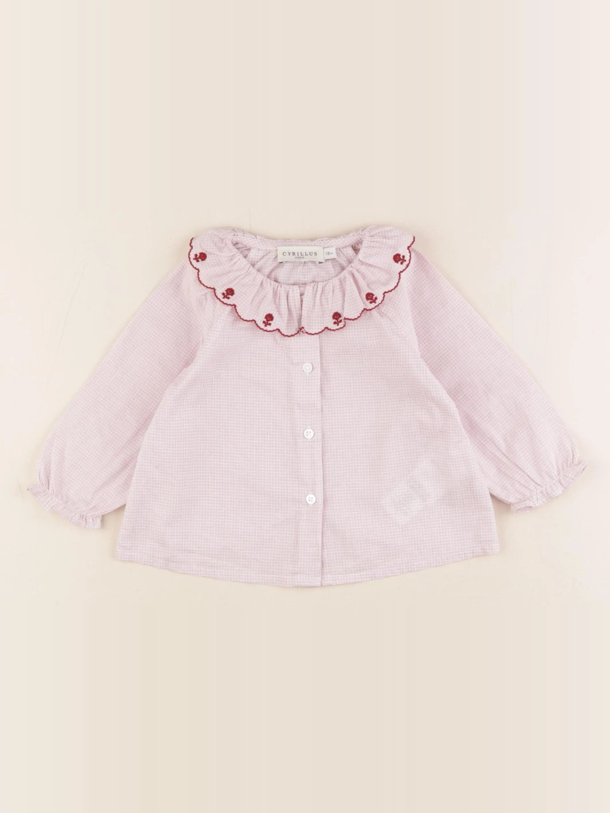 Cyrillus - blouse blanc, rouge - 12 mois
