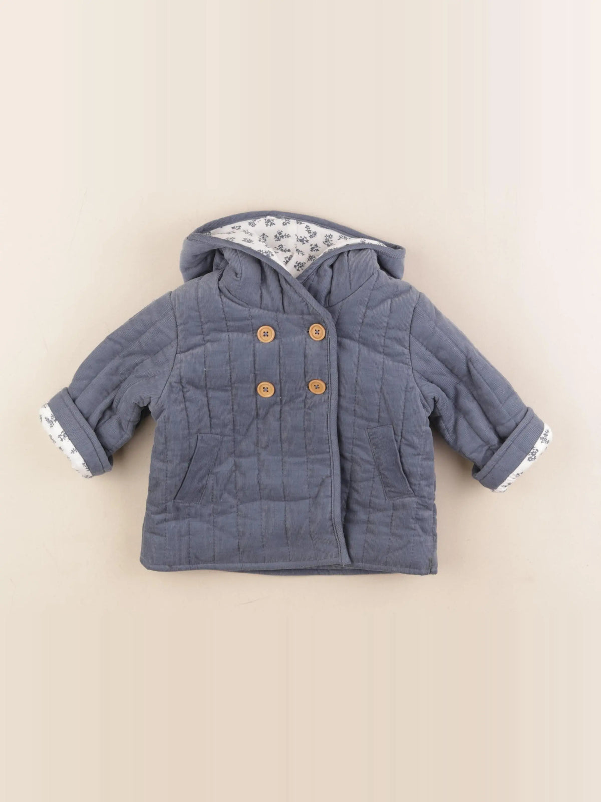 Cyrillus - veste doublé bleu - 6 mois