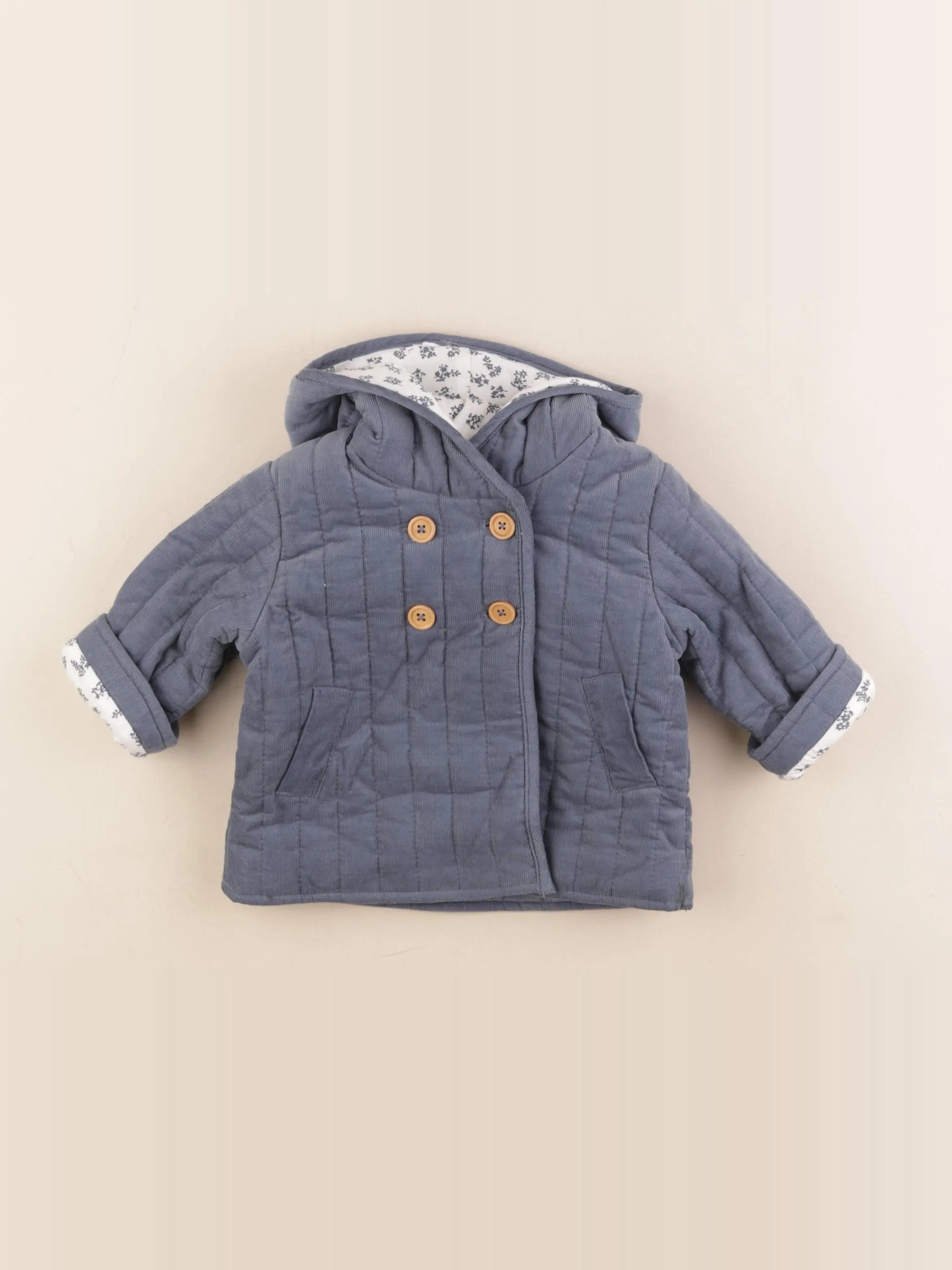 Cyrillus - veste doublé bleu - 6 mois